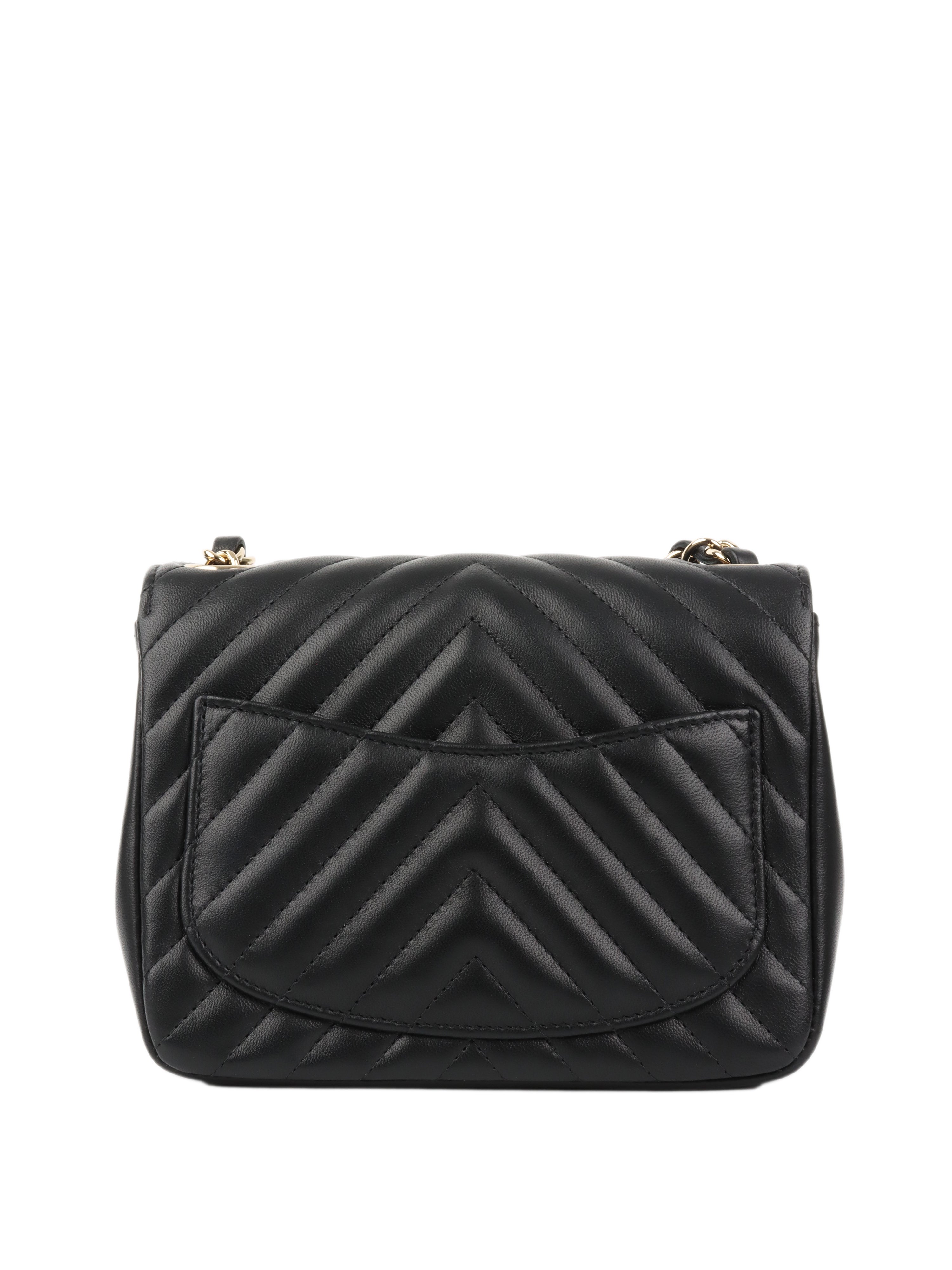 Chanel Black Mini Chevron Square Bag.