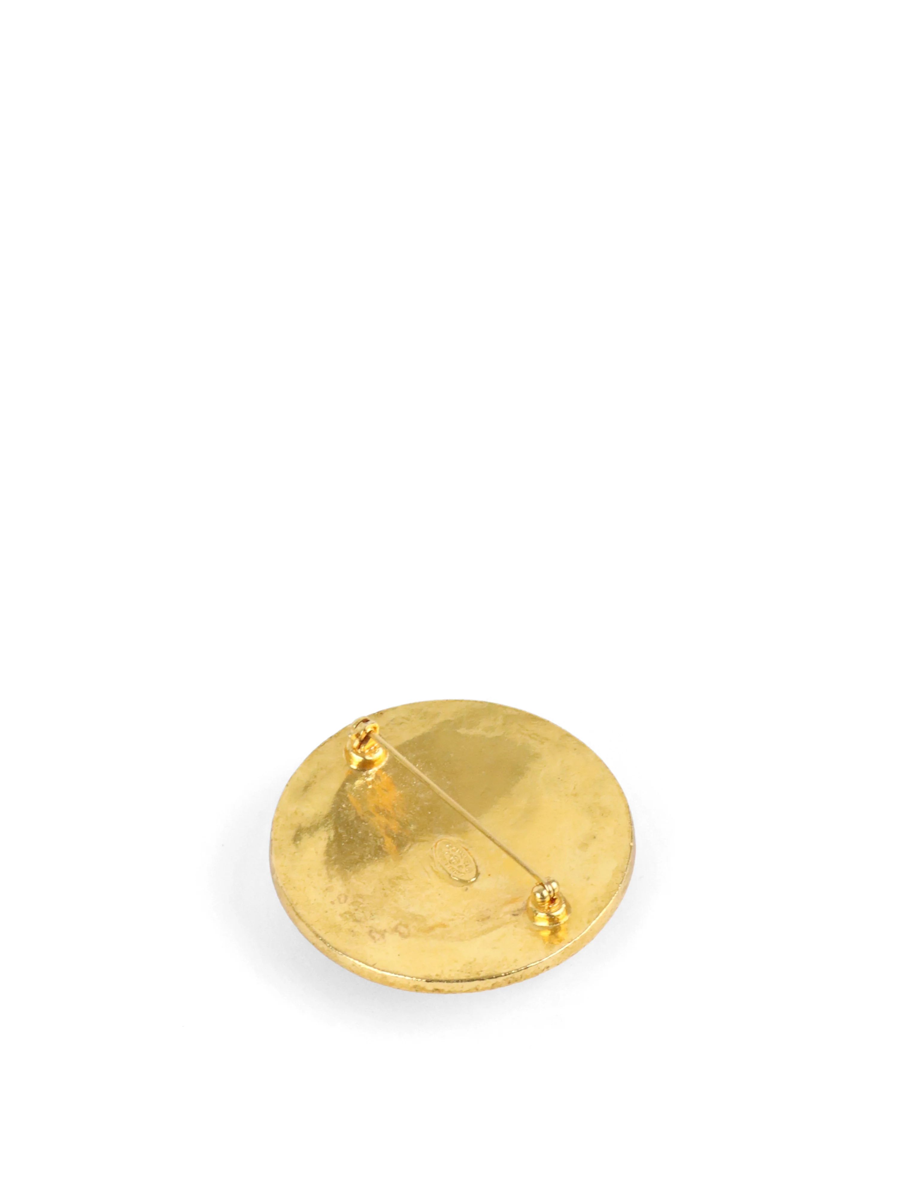 Chanel 1994 Baroque Embellished CC Medallion Brooch
