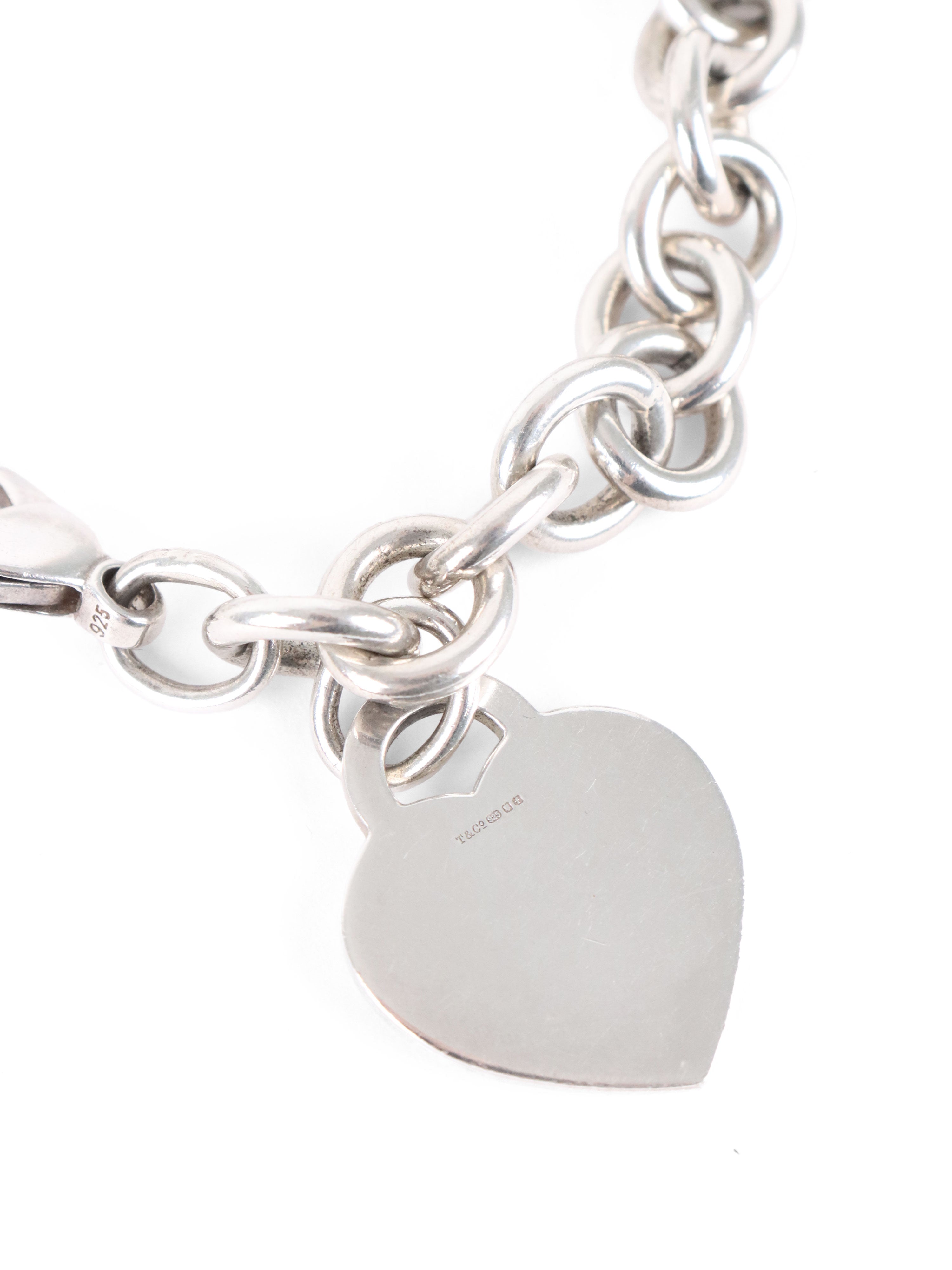 Tiffany  Co Sterling Silver Heart Tag Bracelet