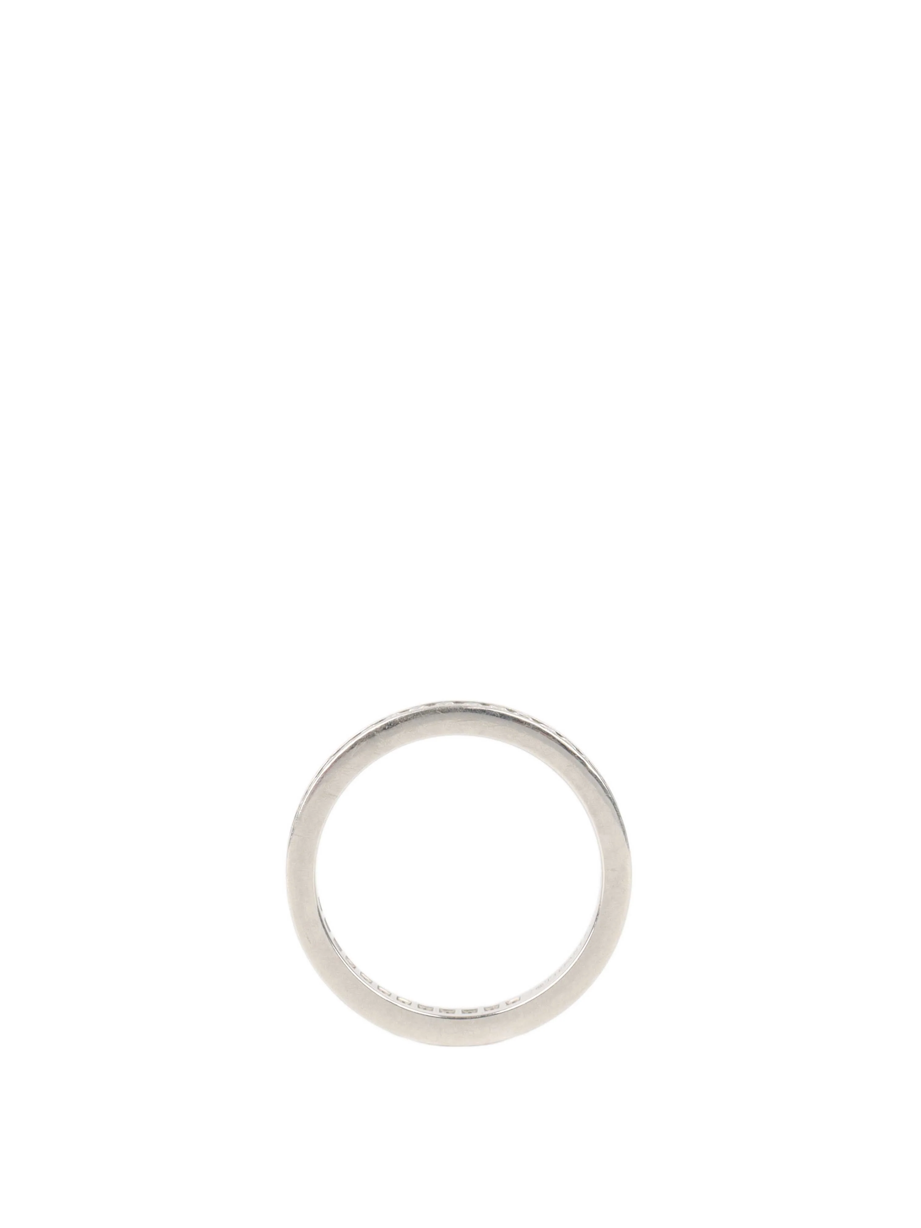 Tiffany  Co Platinum with a Full-circle of Diamonds Ring 2mm band