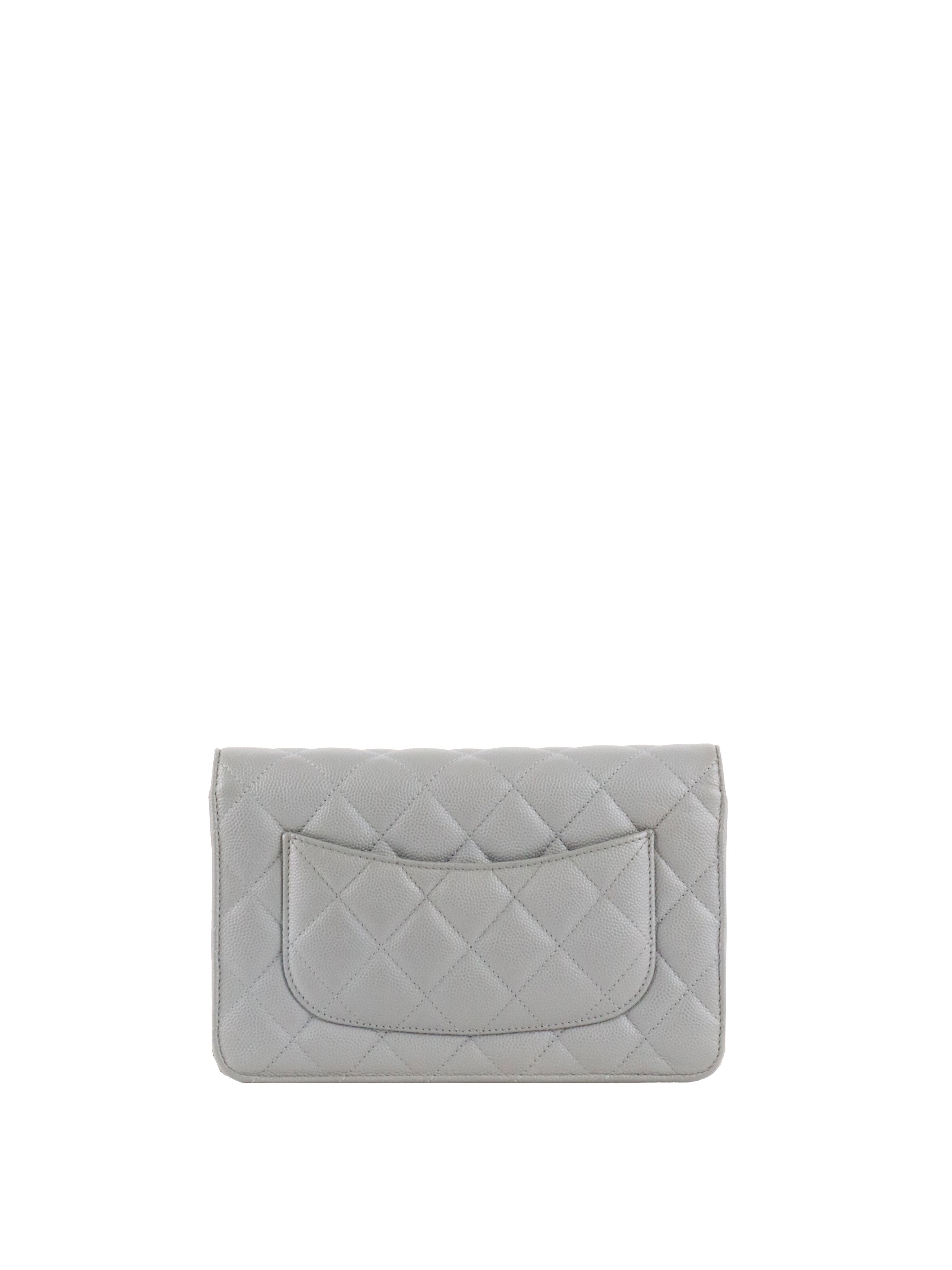 Chanel Grey Caviar Wallet on Chain LGHW
