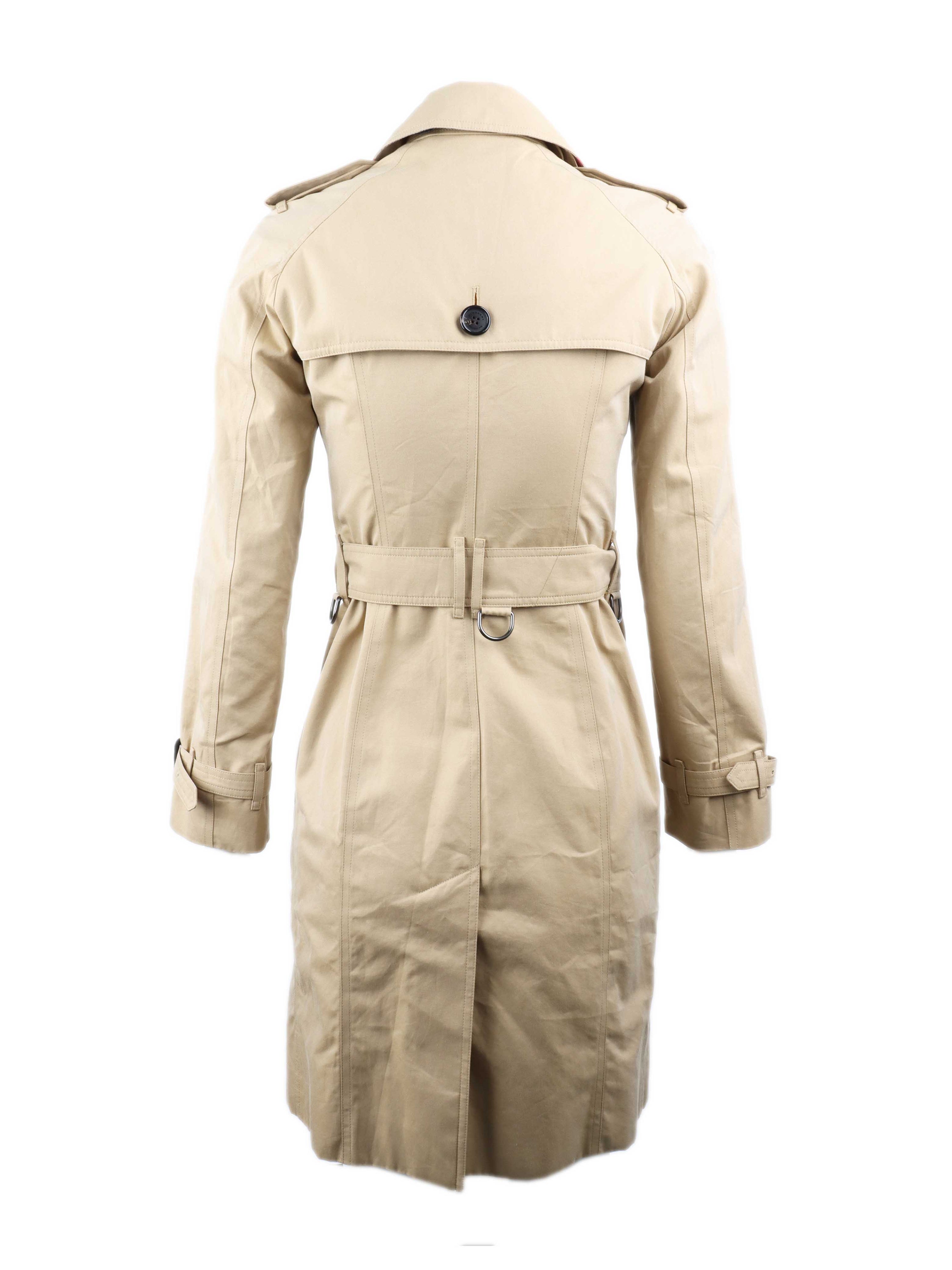 Burberry Beige Mid-Length Chelsea Trench Coat.