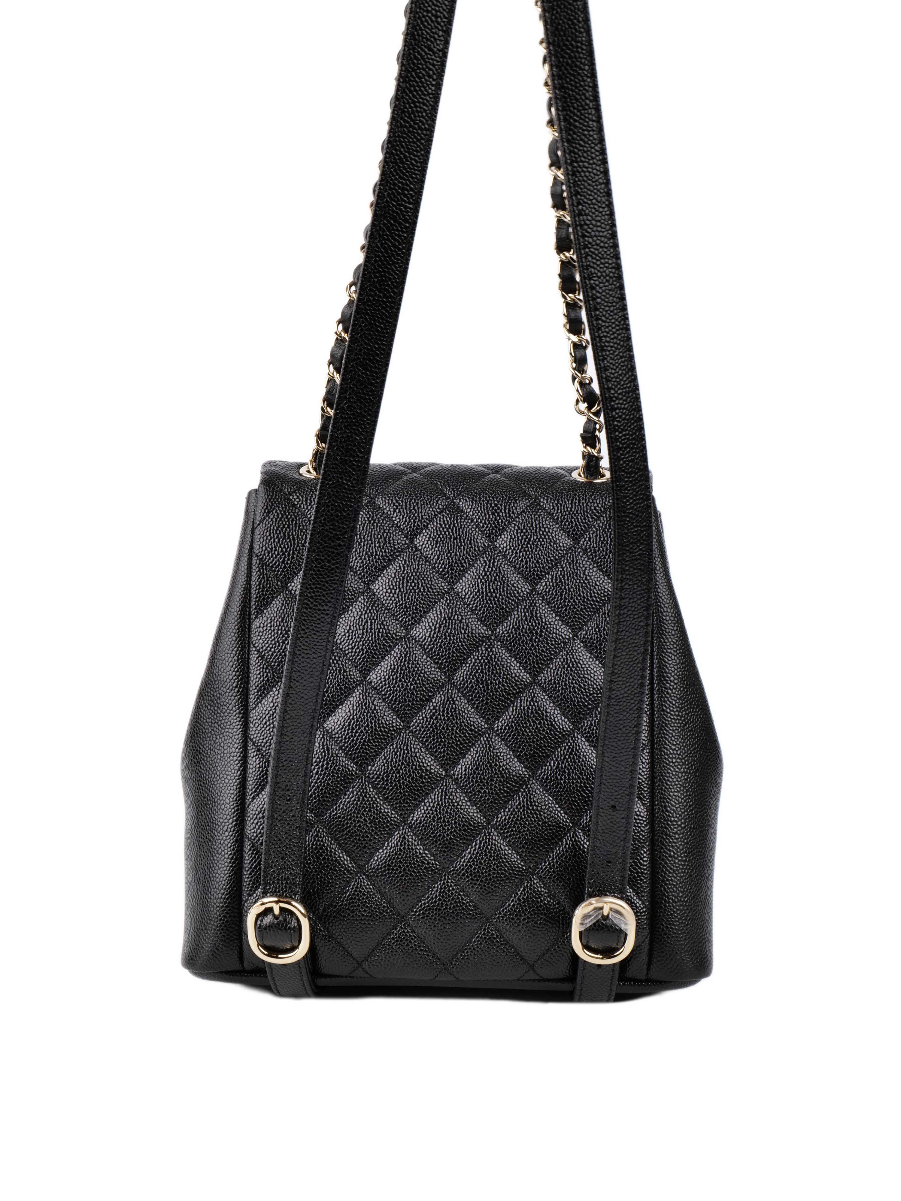 Chanel Black Caviar Duma Backpack.