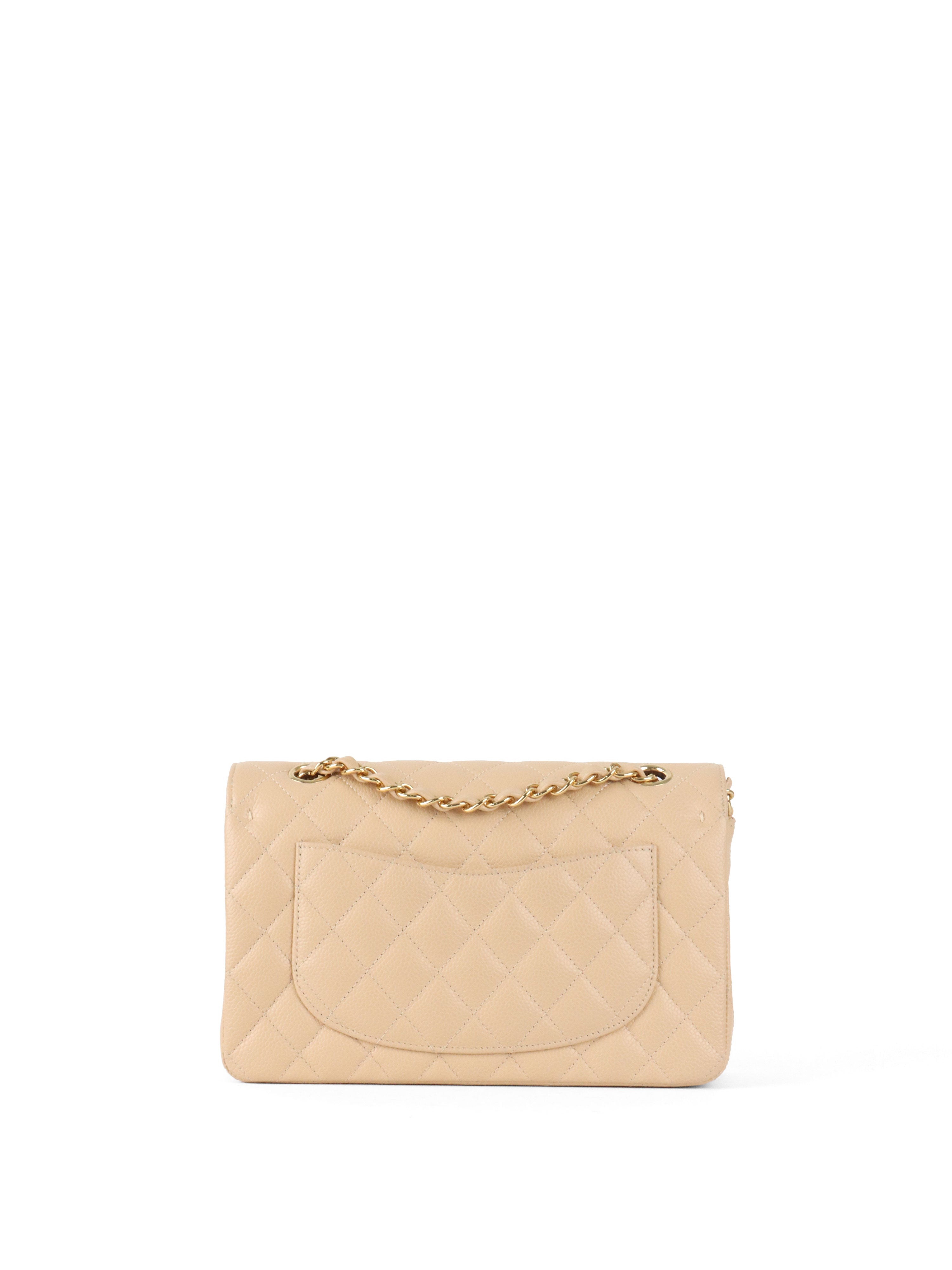 Chanel Small Beige Caviar Classic Flap