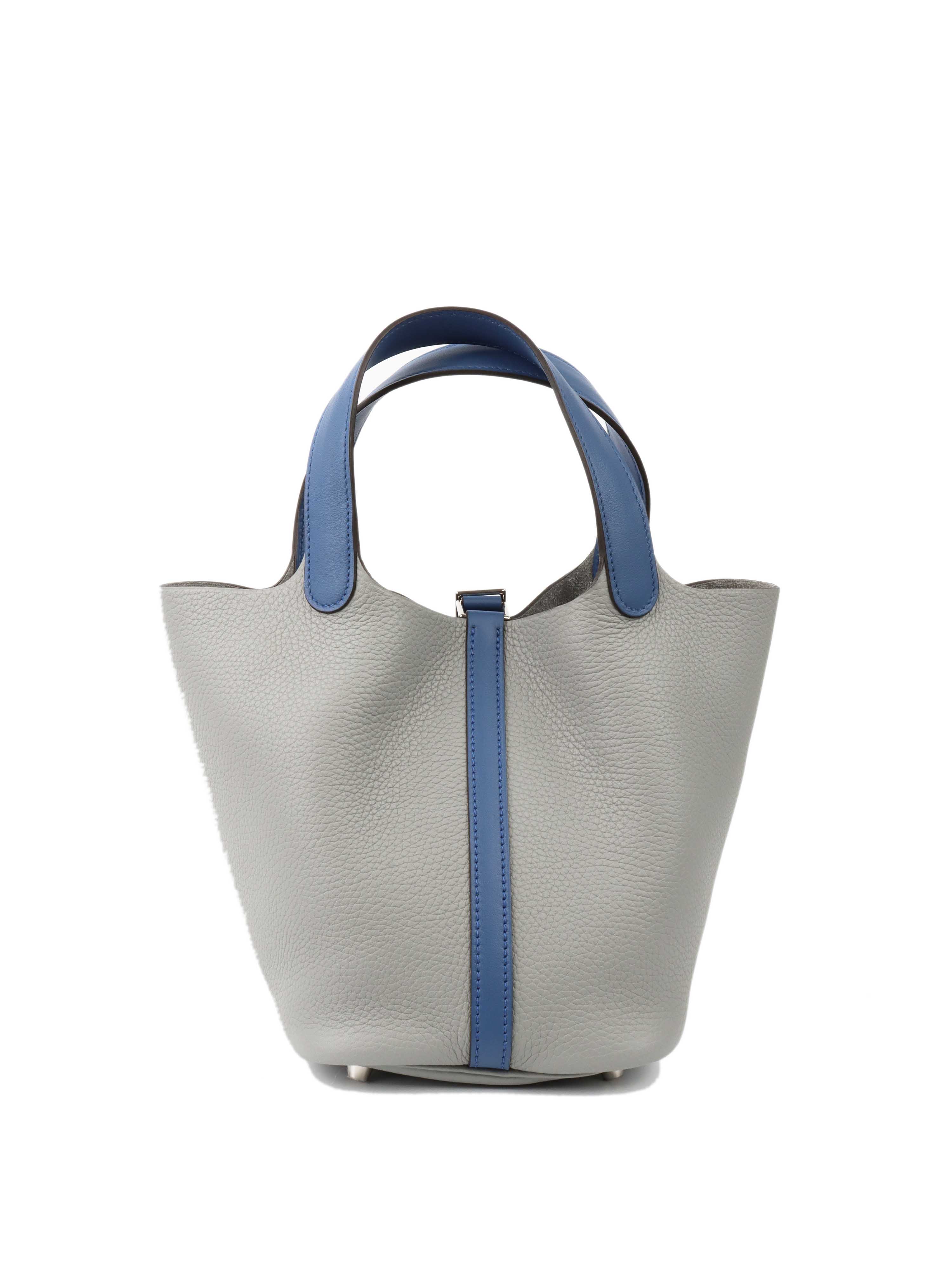 Hermes Picotin Bleu Saphir 
Gris Mouette SHW.