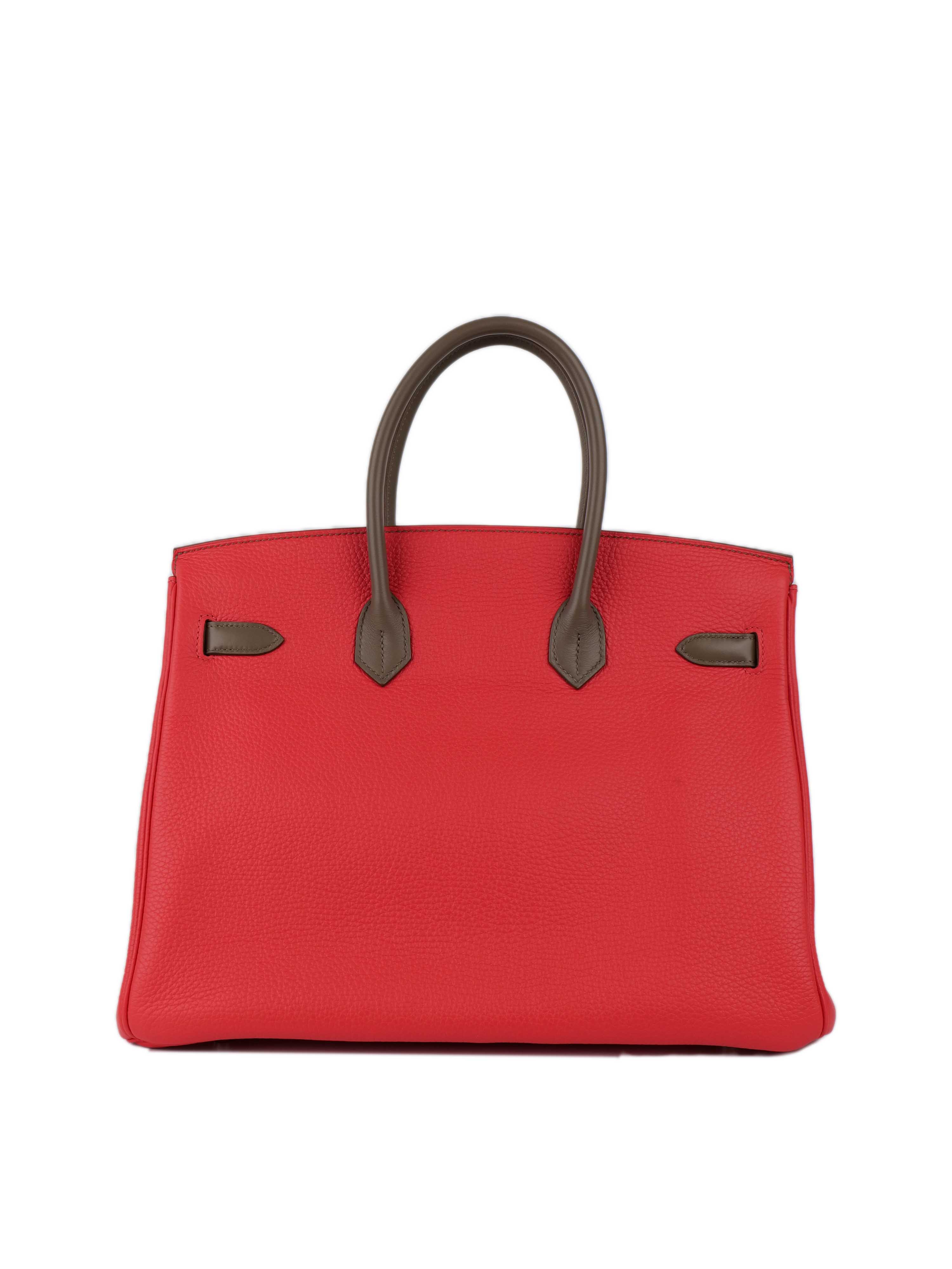 Hermes Limited Edition Tricolour Rose Jaipur, Argile and Etoupe Birkin 35.