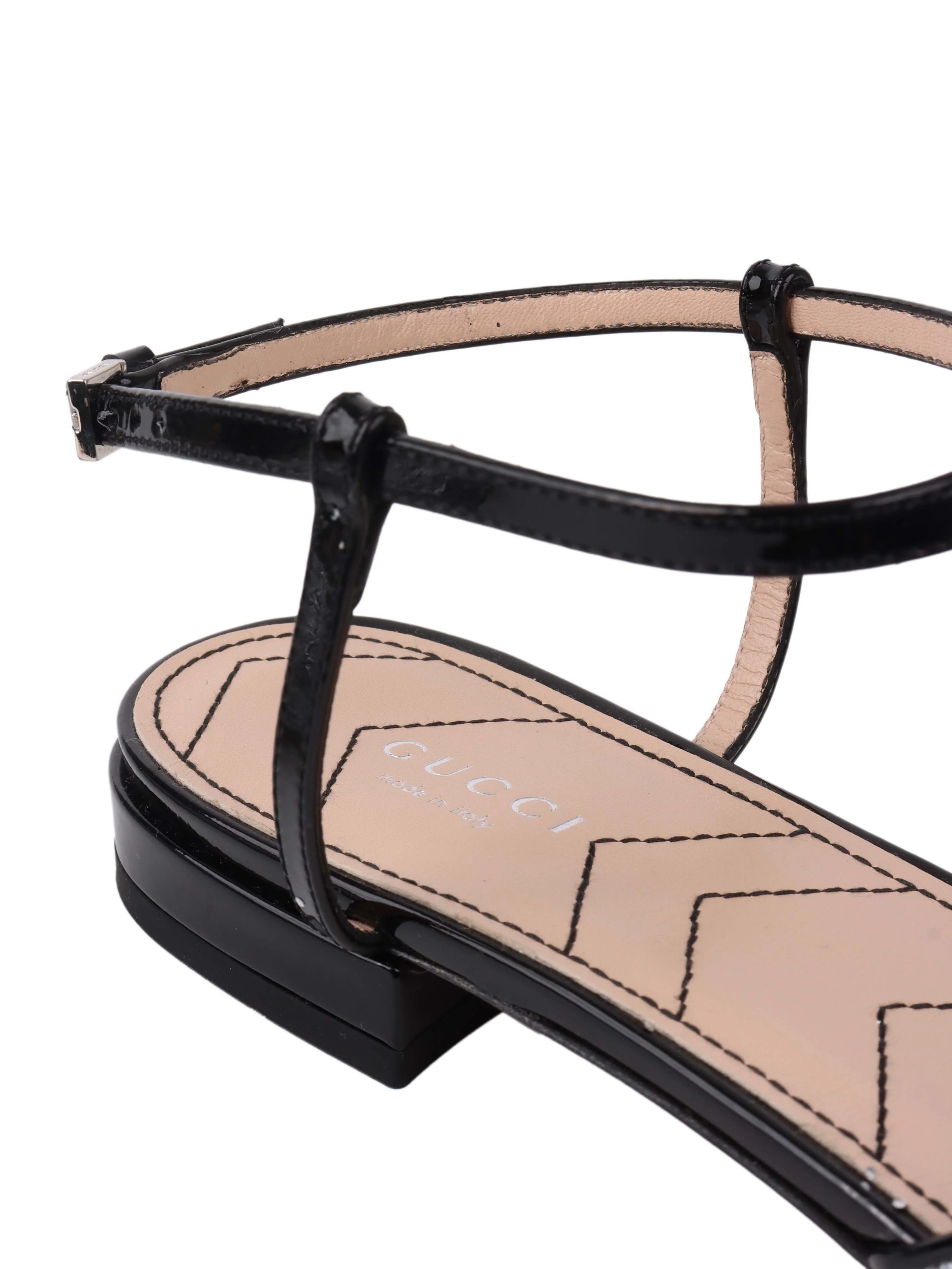 Gucci Silver Glitter Double G Ballet Flats.