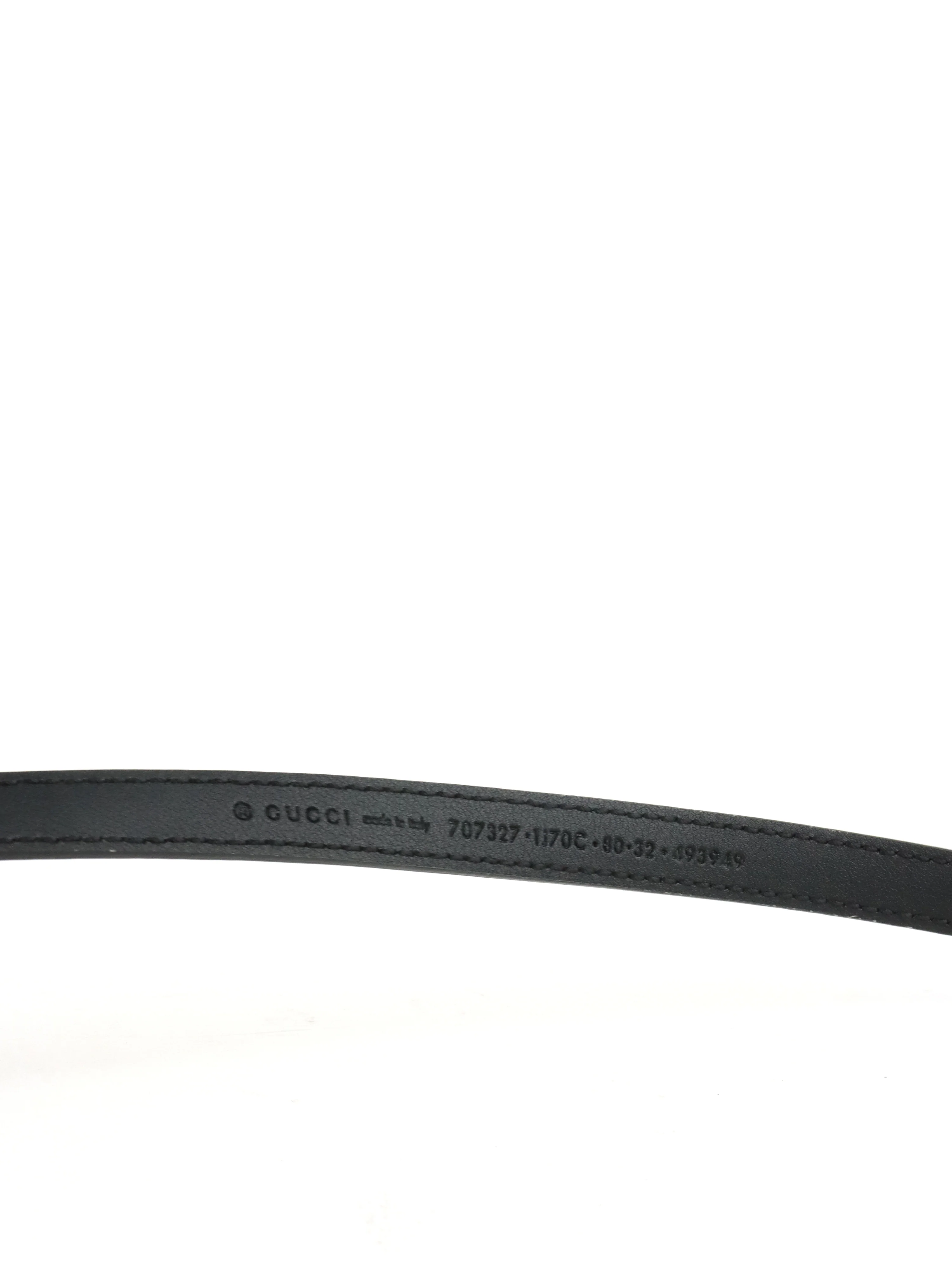 Gucci Black Patent GG Thin Belt size 80