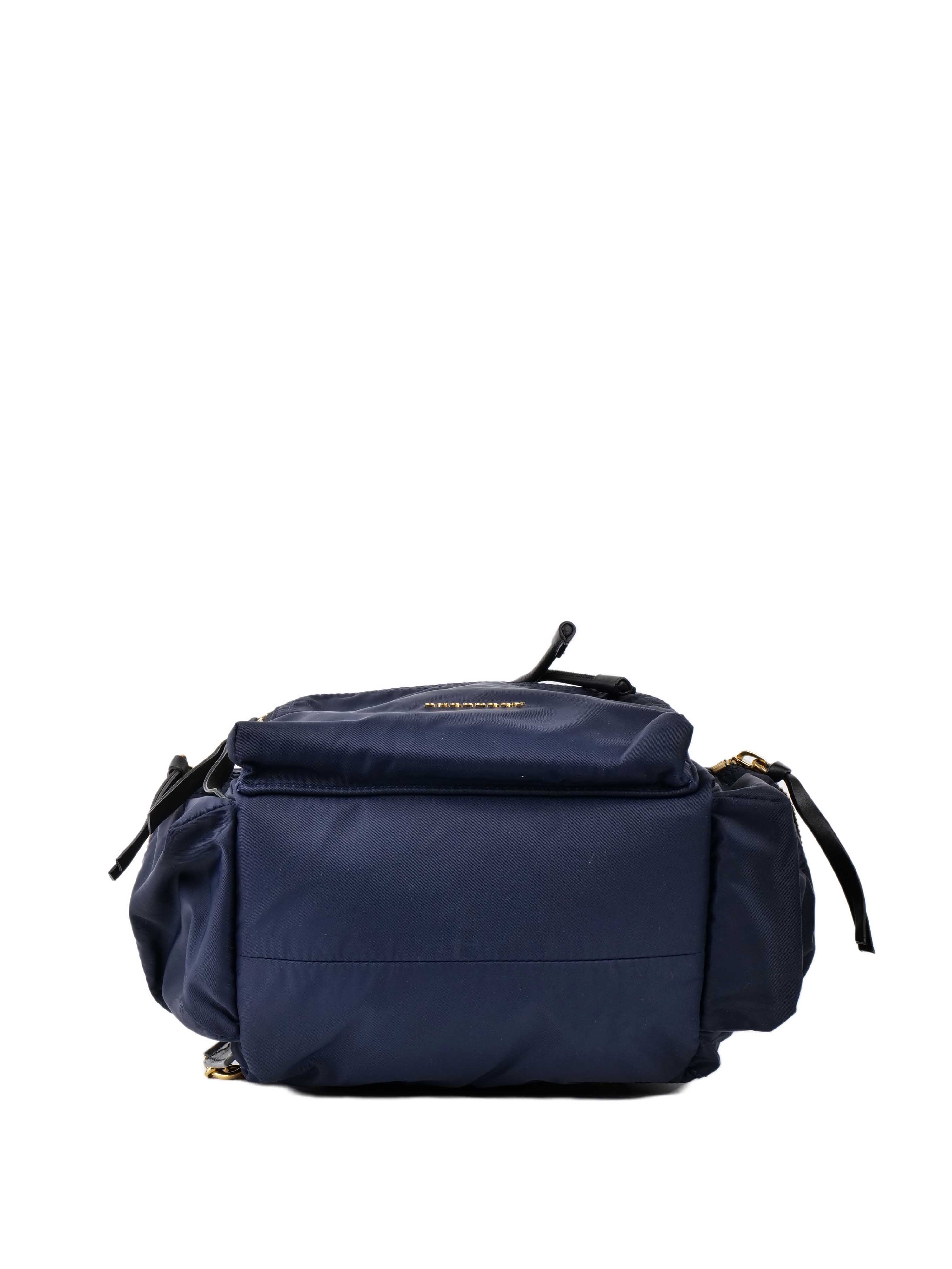 Burberry Navy Nylon Backpack.