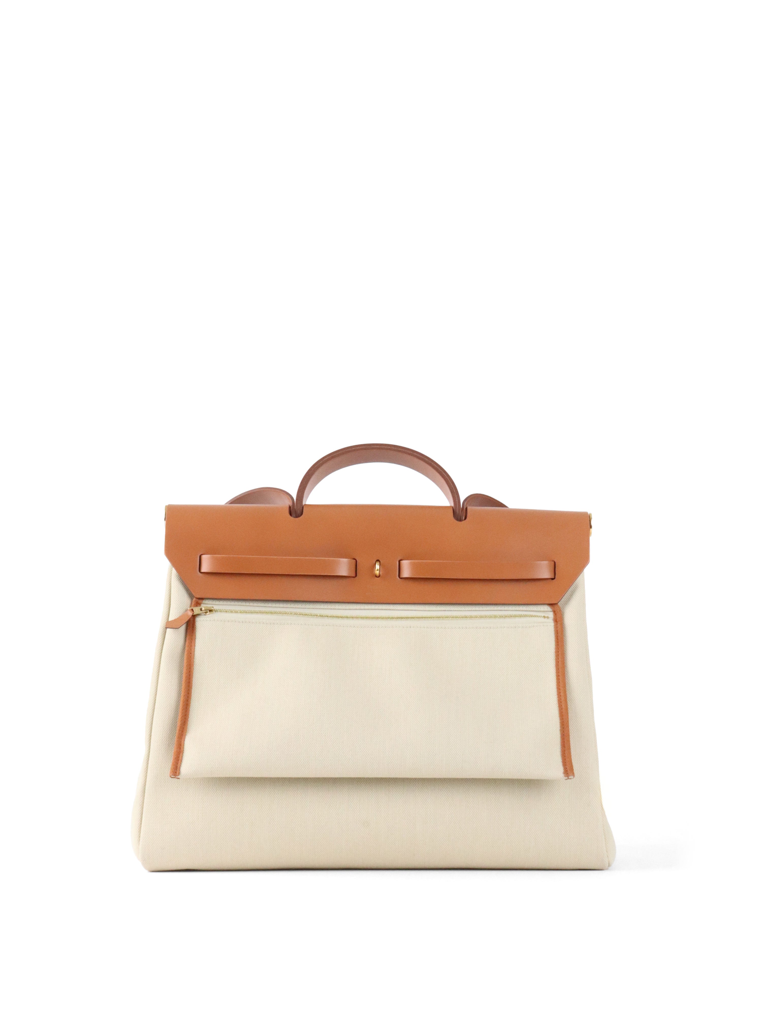 Hermes Ecru/ Beige/ Fauve Herbag Messenger 39 Bag