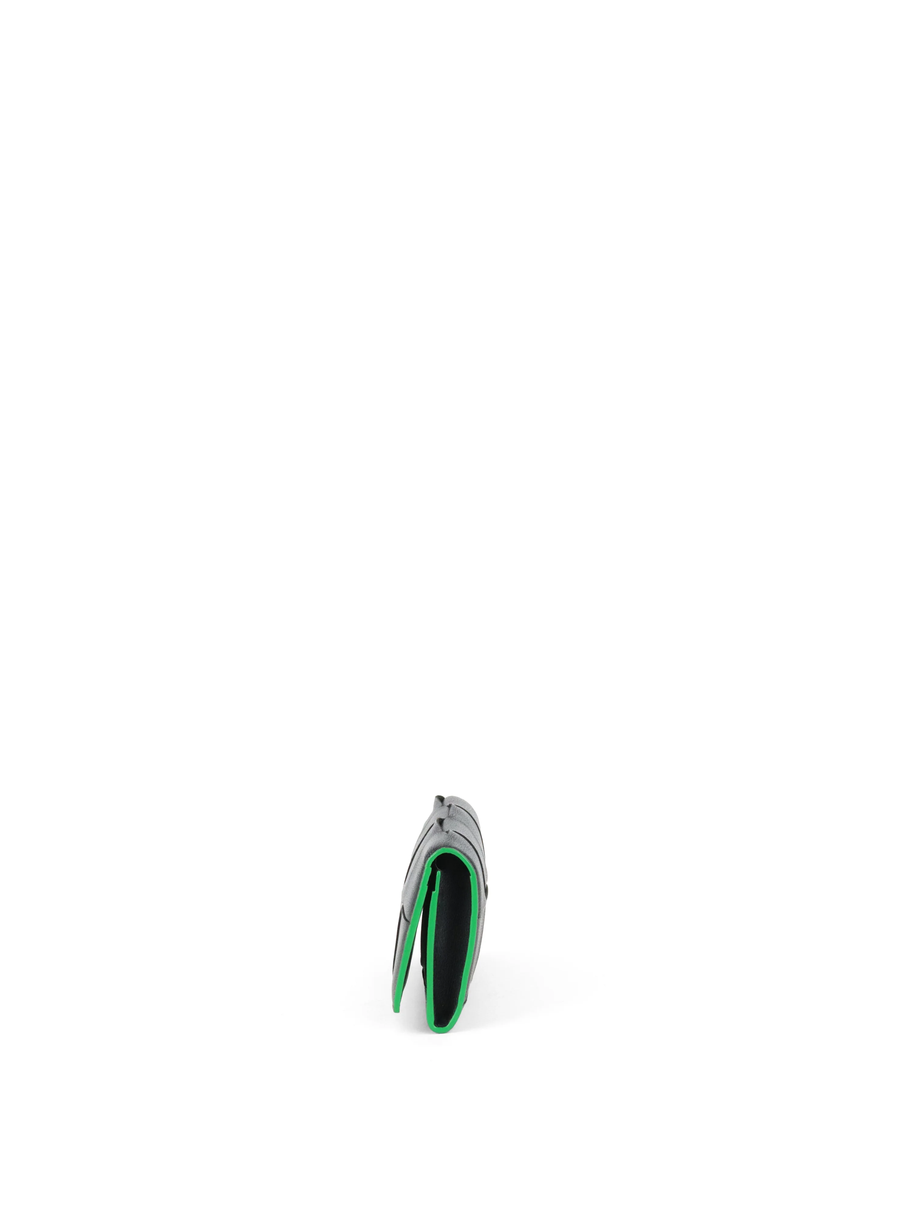 Bottega Veneta Black  Green Long Flap Cassette Wallet