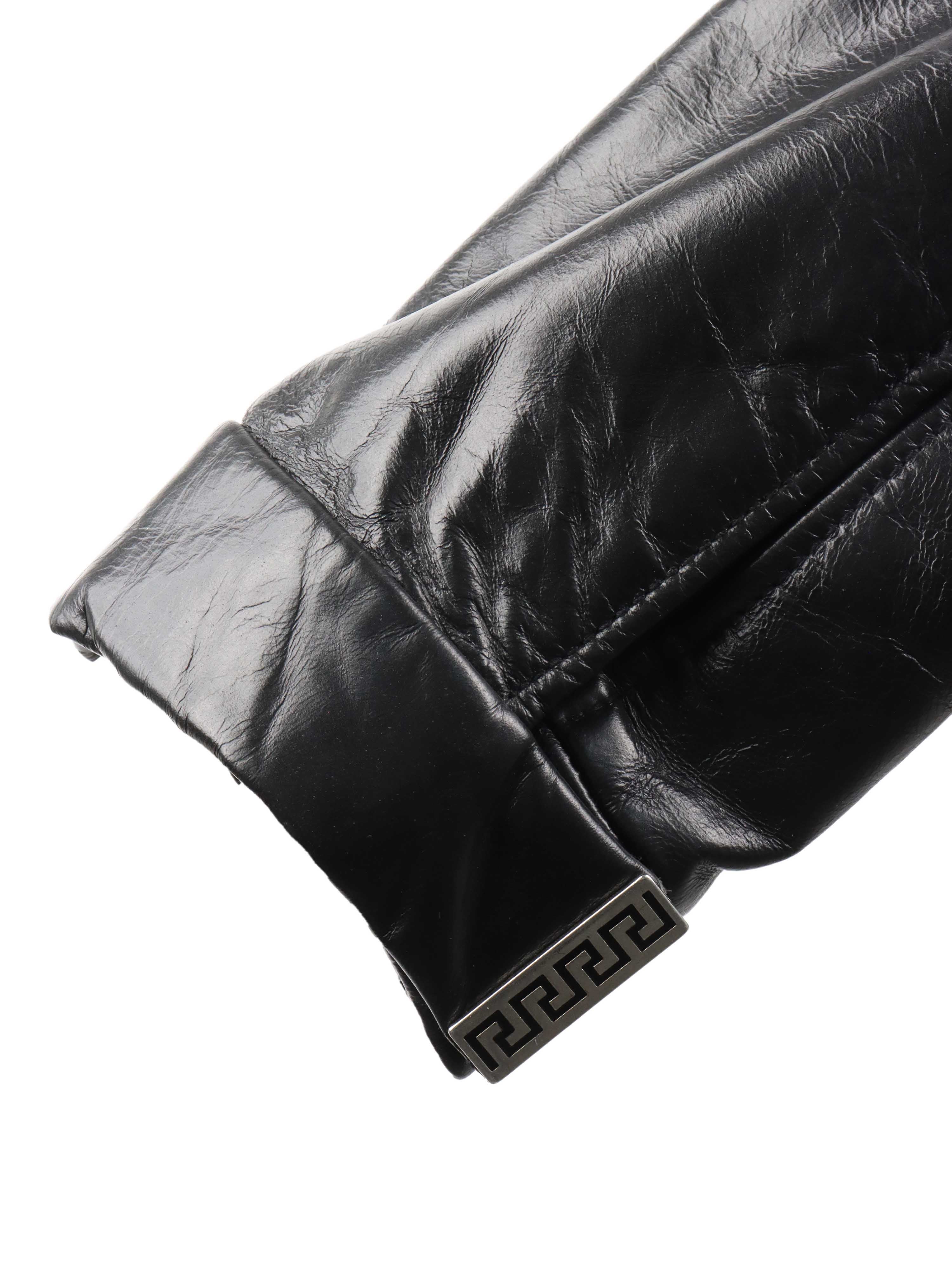 Versace Black Mens Leather Jacket.