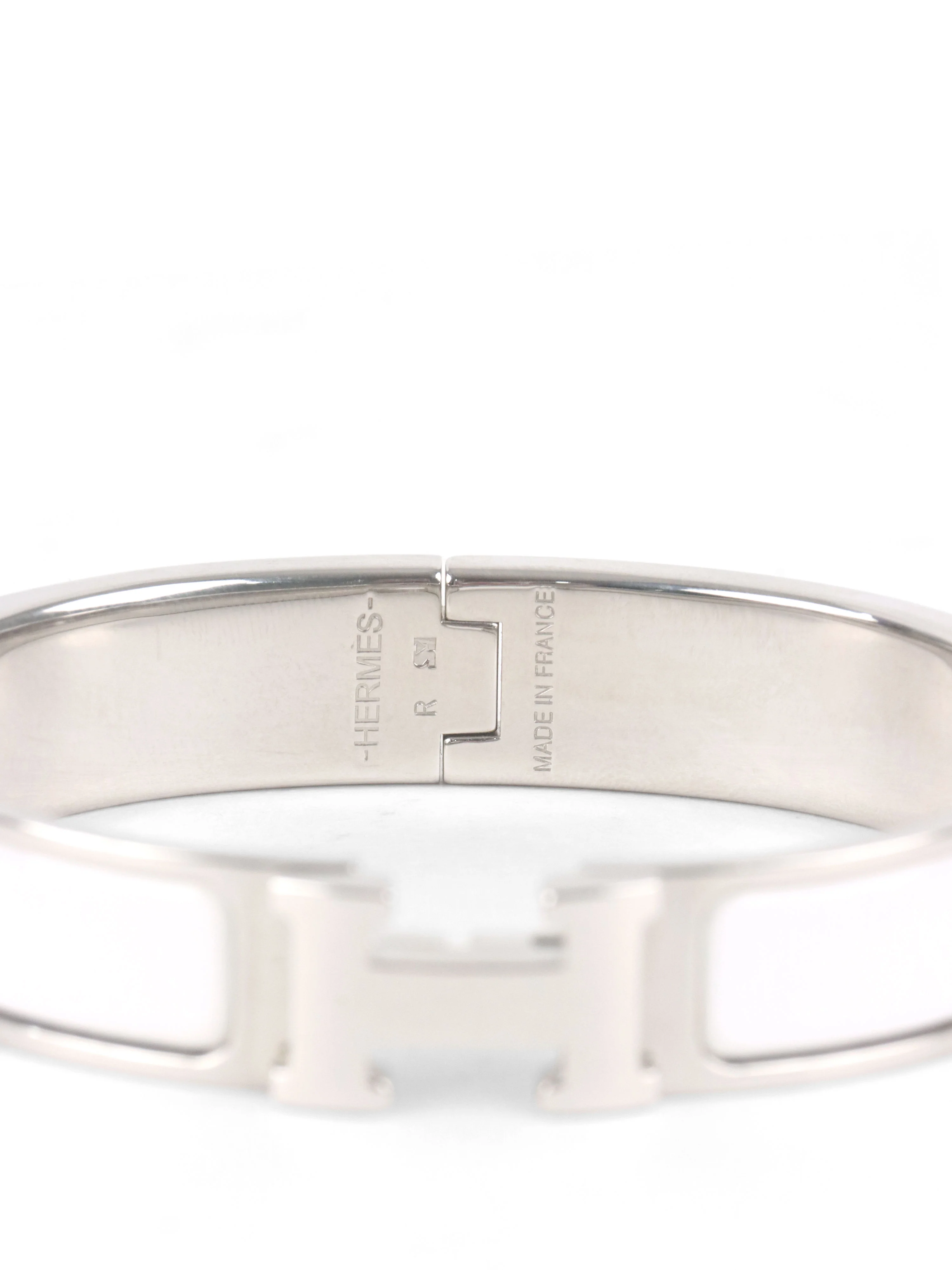Hermes Blanc Clic H Palladium Plated Bracelet PM