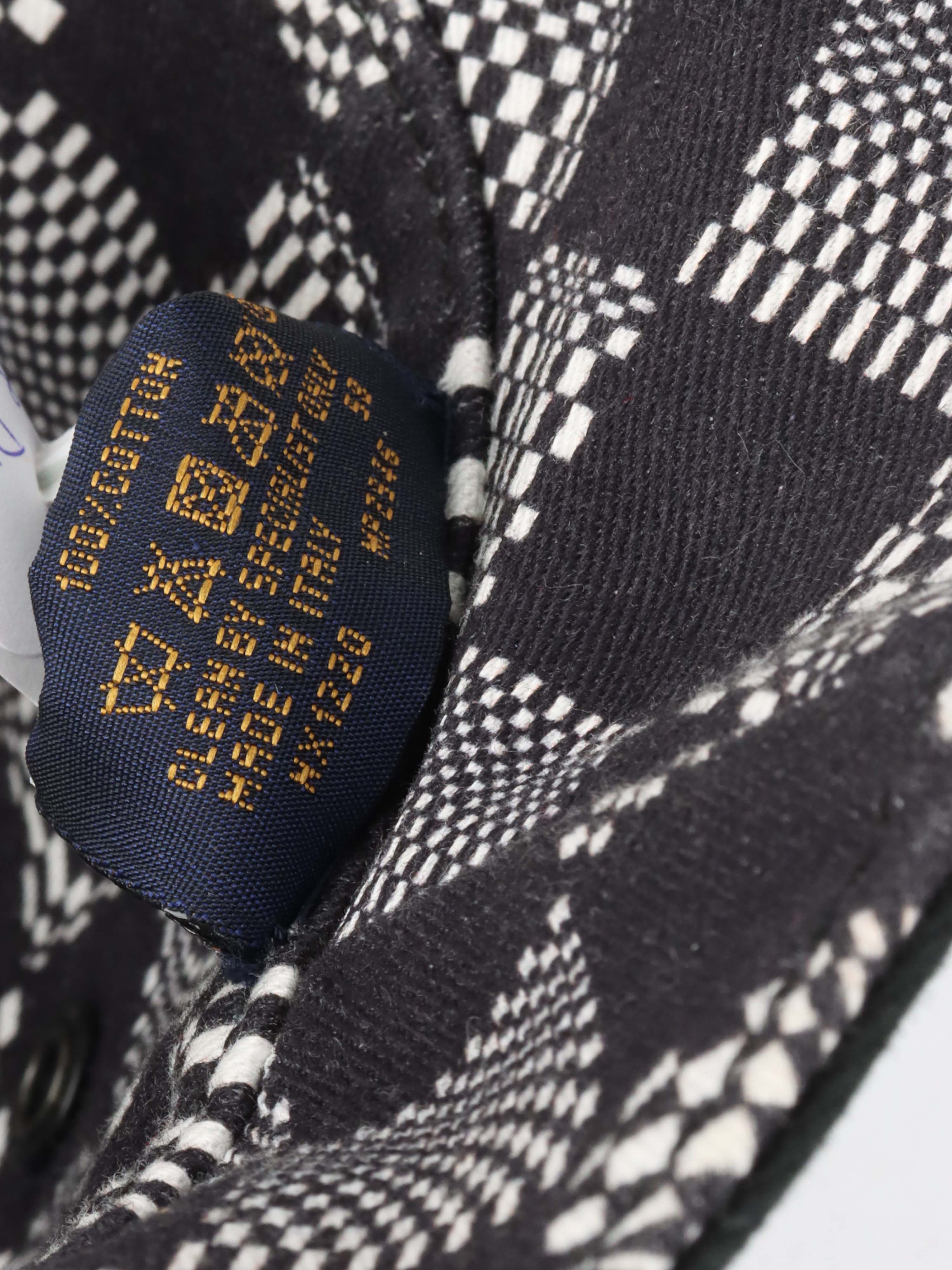 Louis Vuitton Black  White Distorted Damier Reversible Bucket Hat.