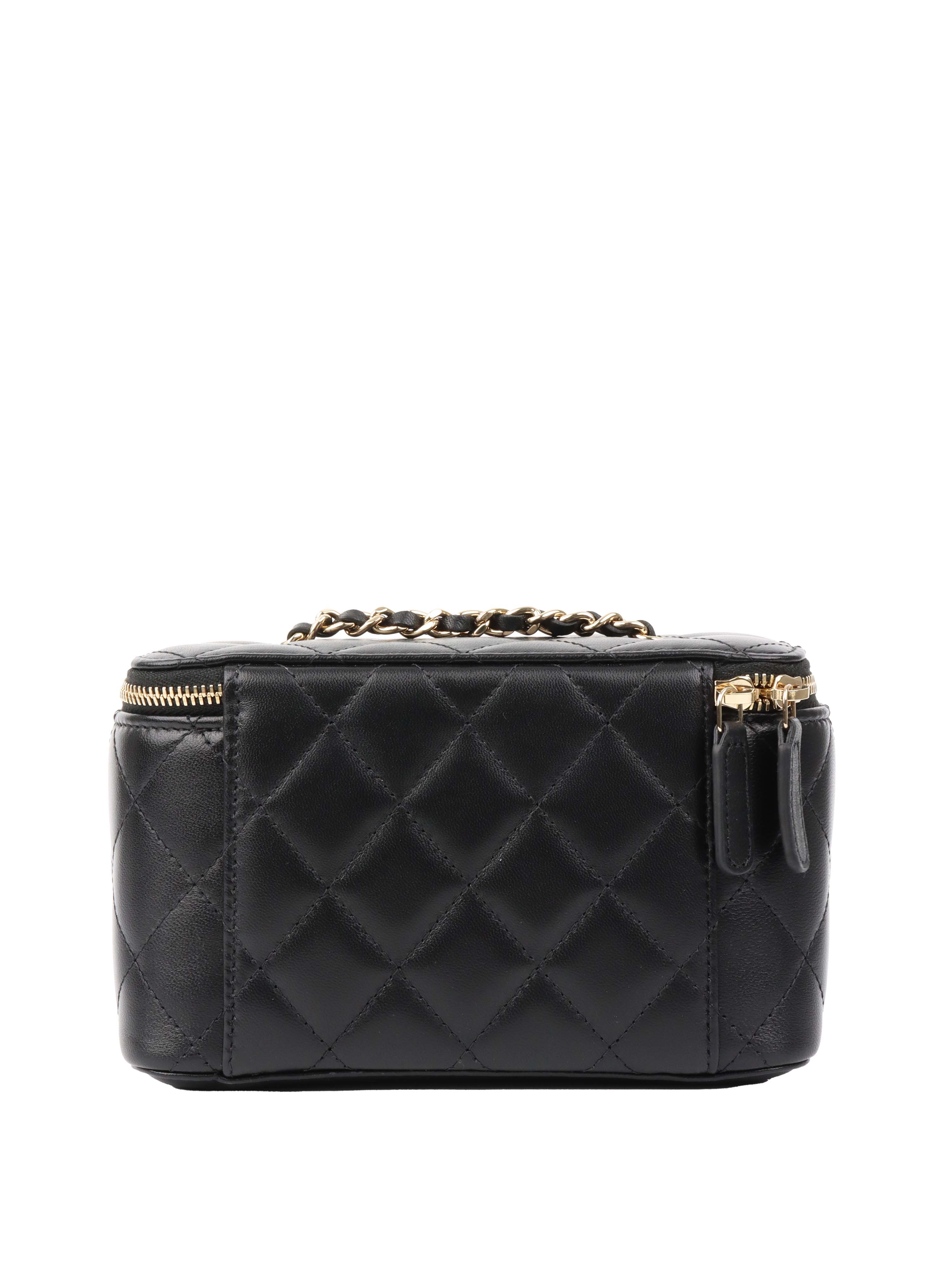 Chanel Black Lambskin Vanity Bag.