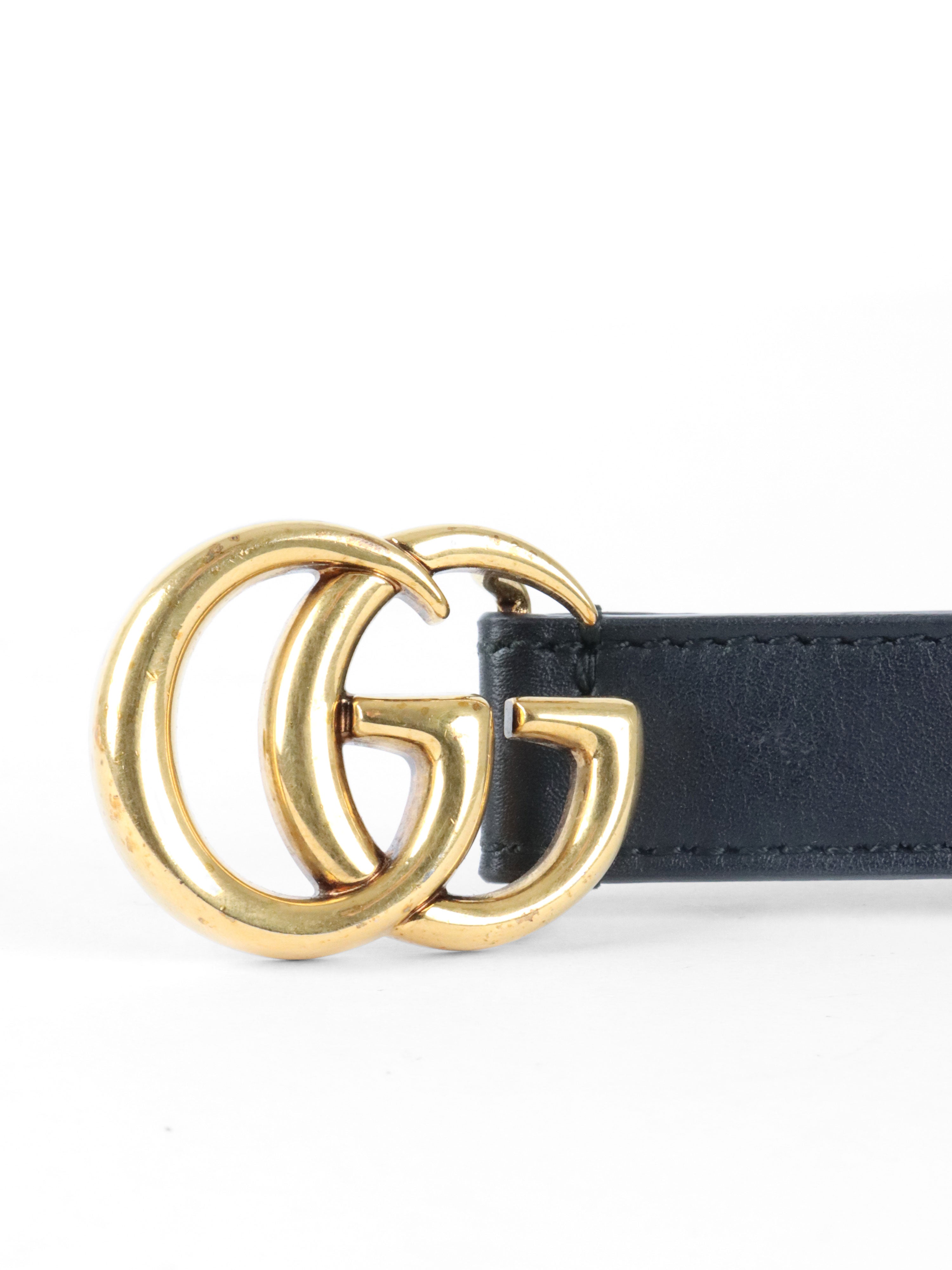 Gucci GG Black Thin Belt