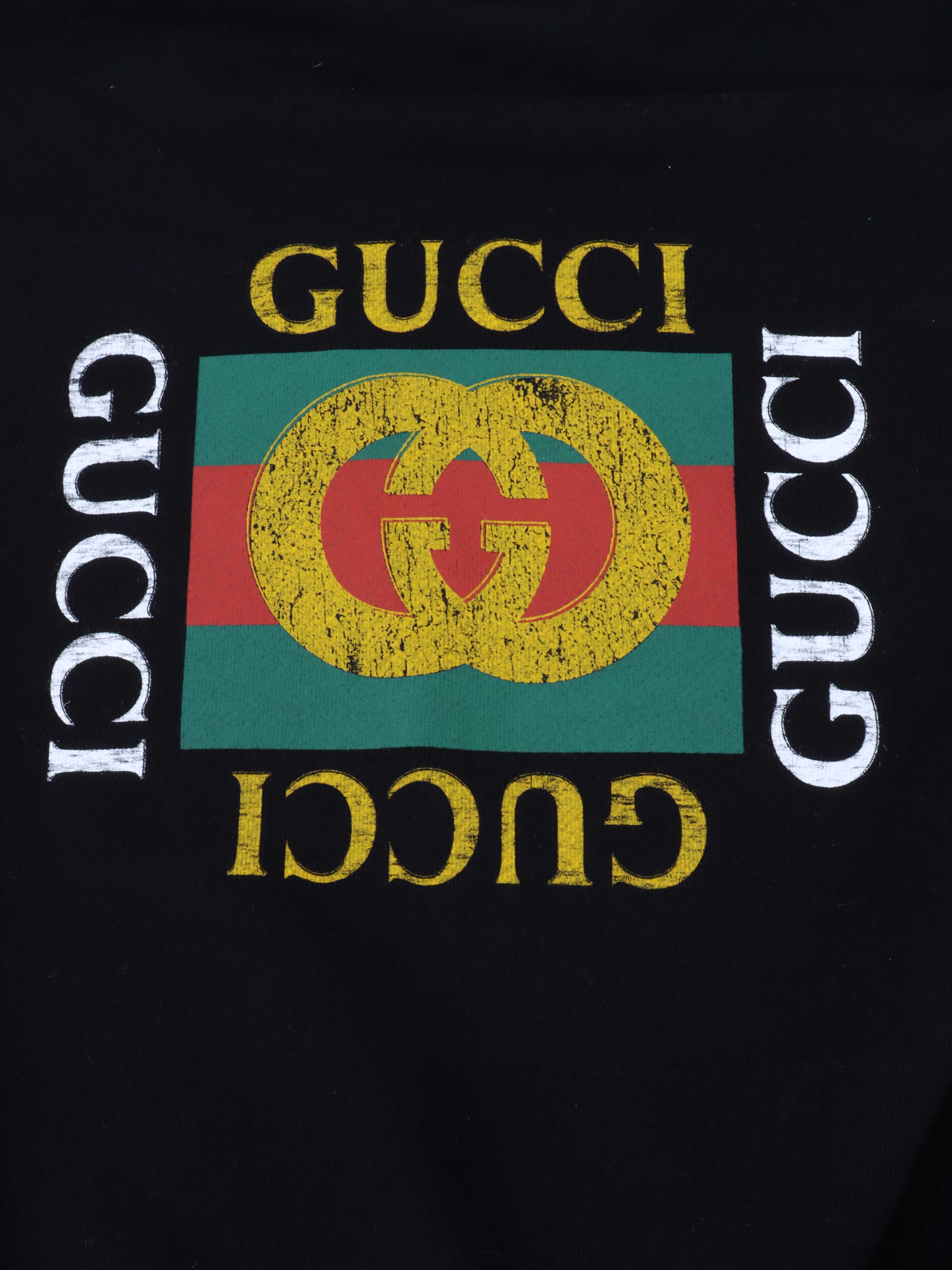 Gucci Mens Black Logo Sweater.