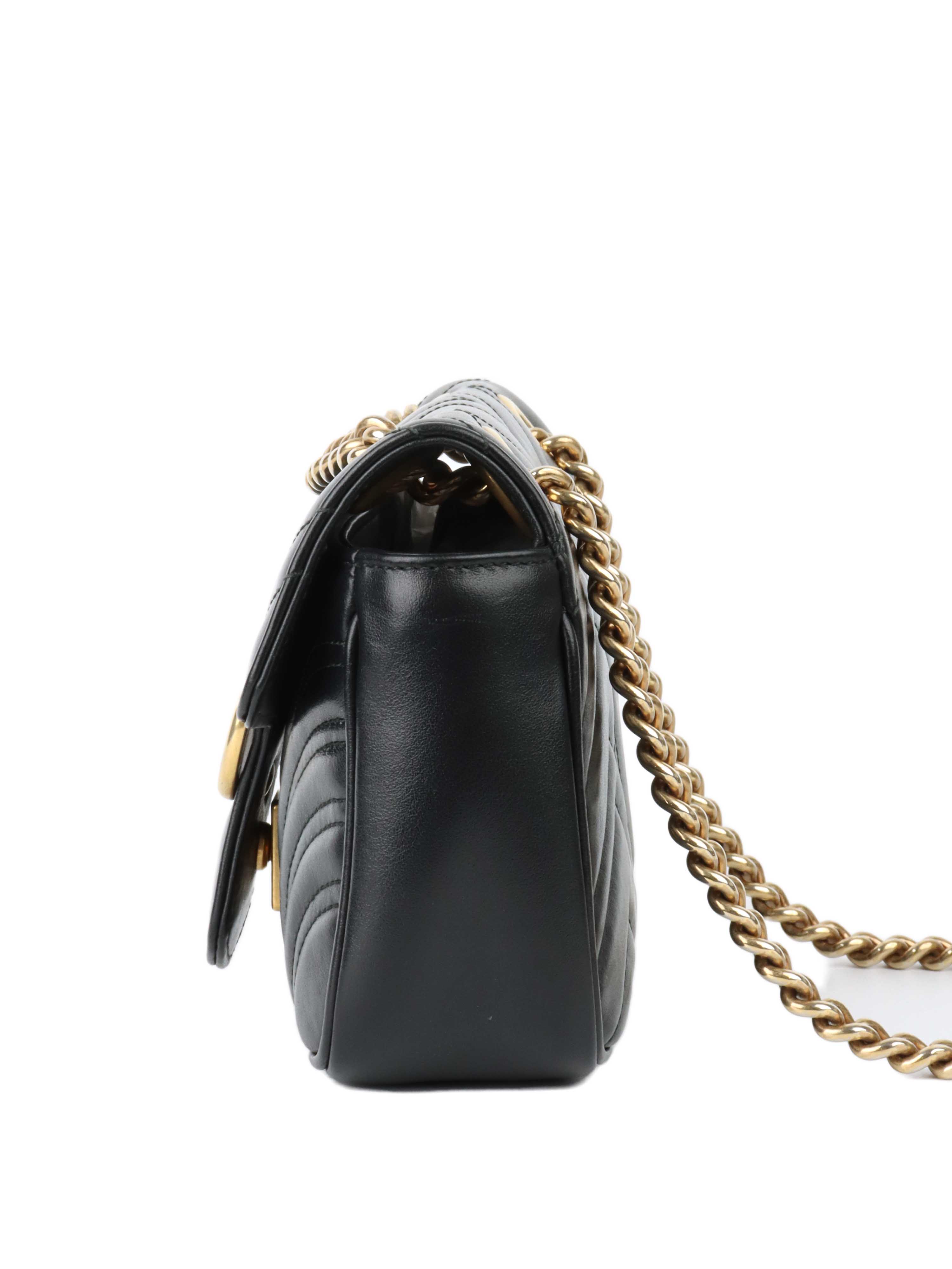 Gucci Black Mini Marmont Shoulder Bag.