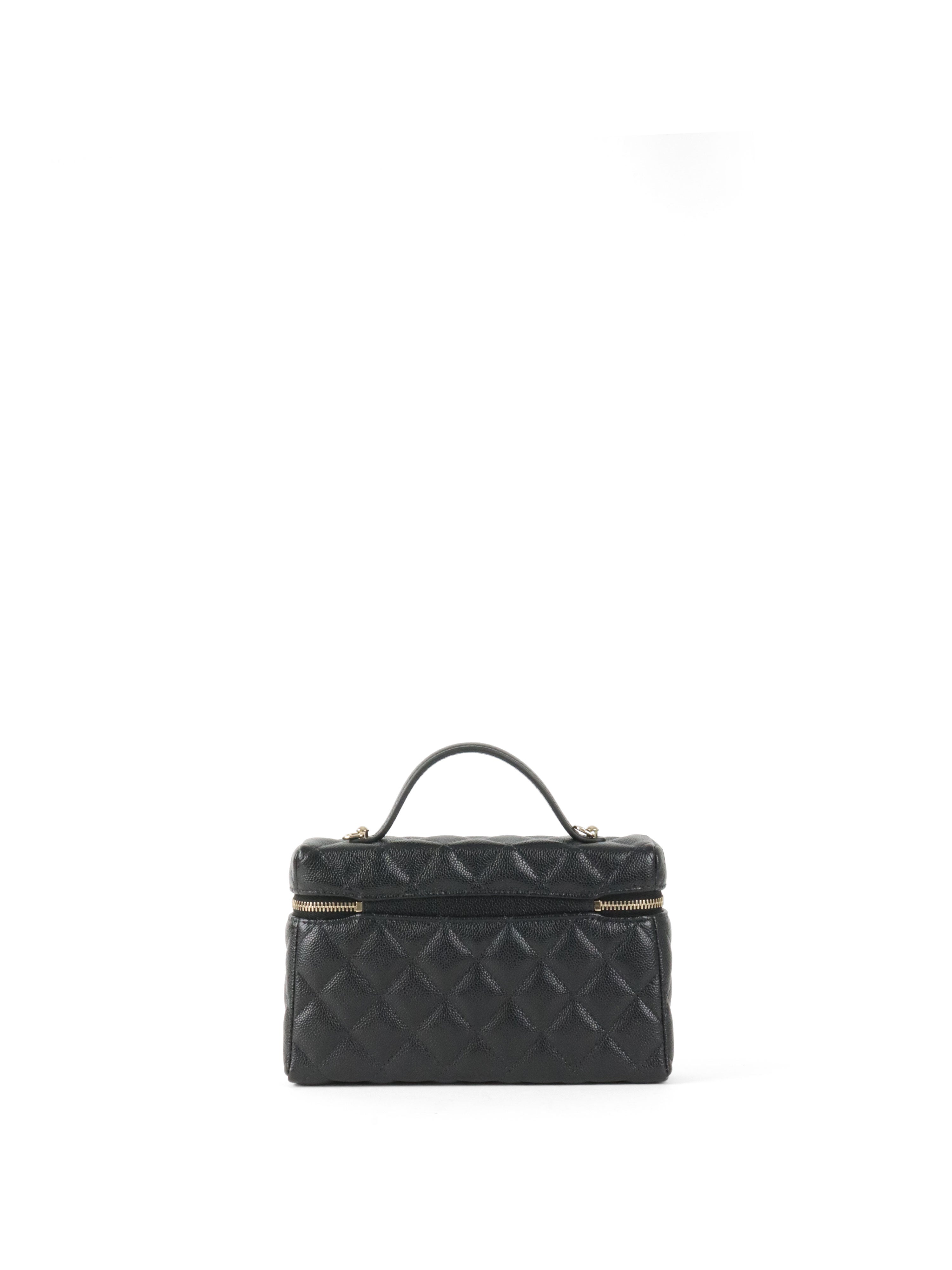 Chanel Black Caviar Classic Vanity With Chain