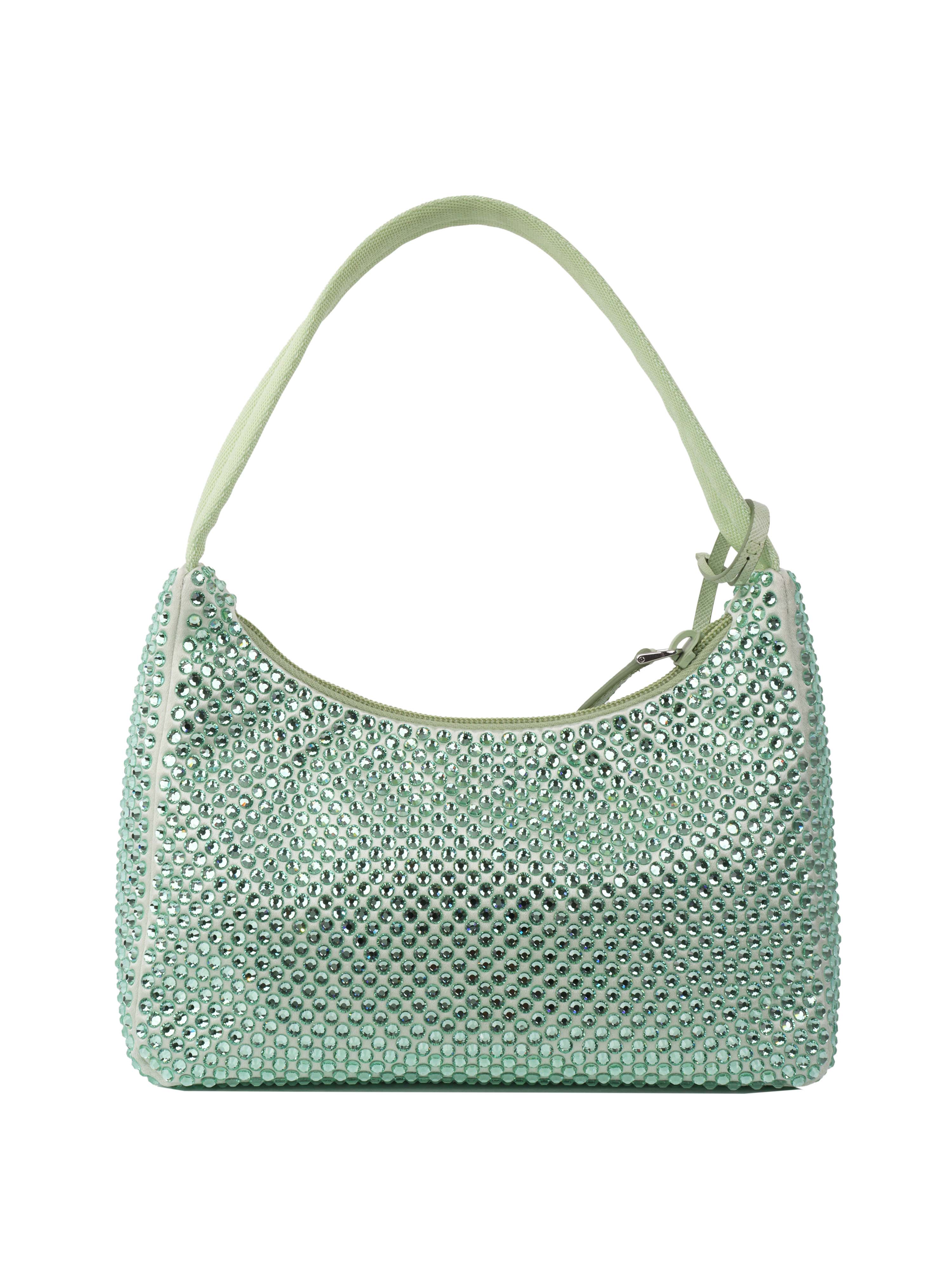 Prada Mint Green Crystal Re-Edition 2000 Shoulder Bag.