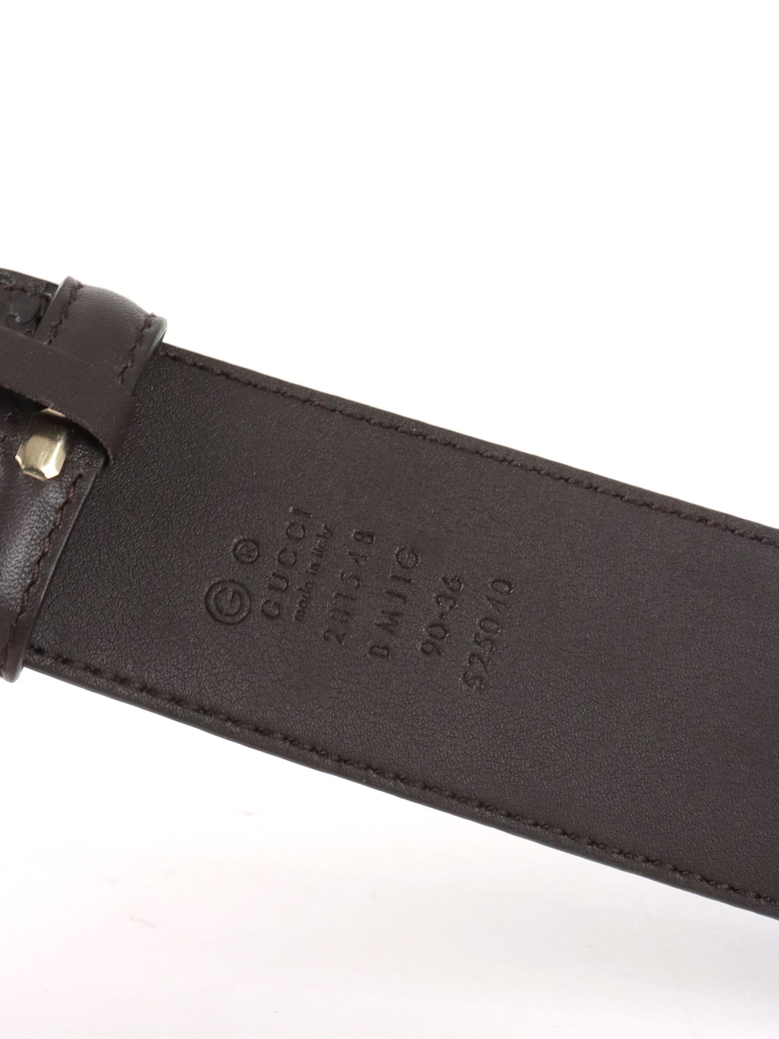 Gucci Dark Brown Microguccissima Leather Belt 90cm