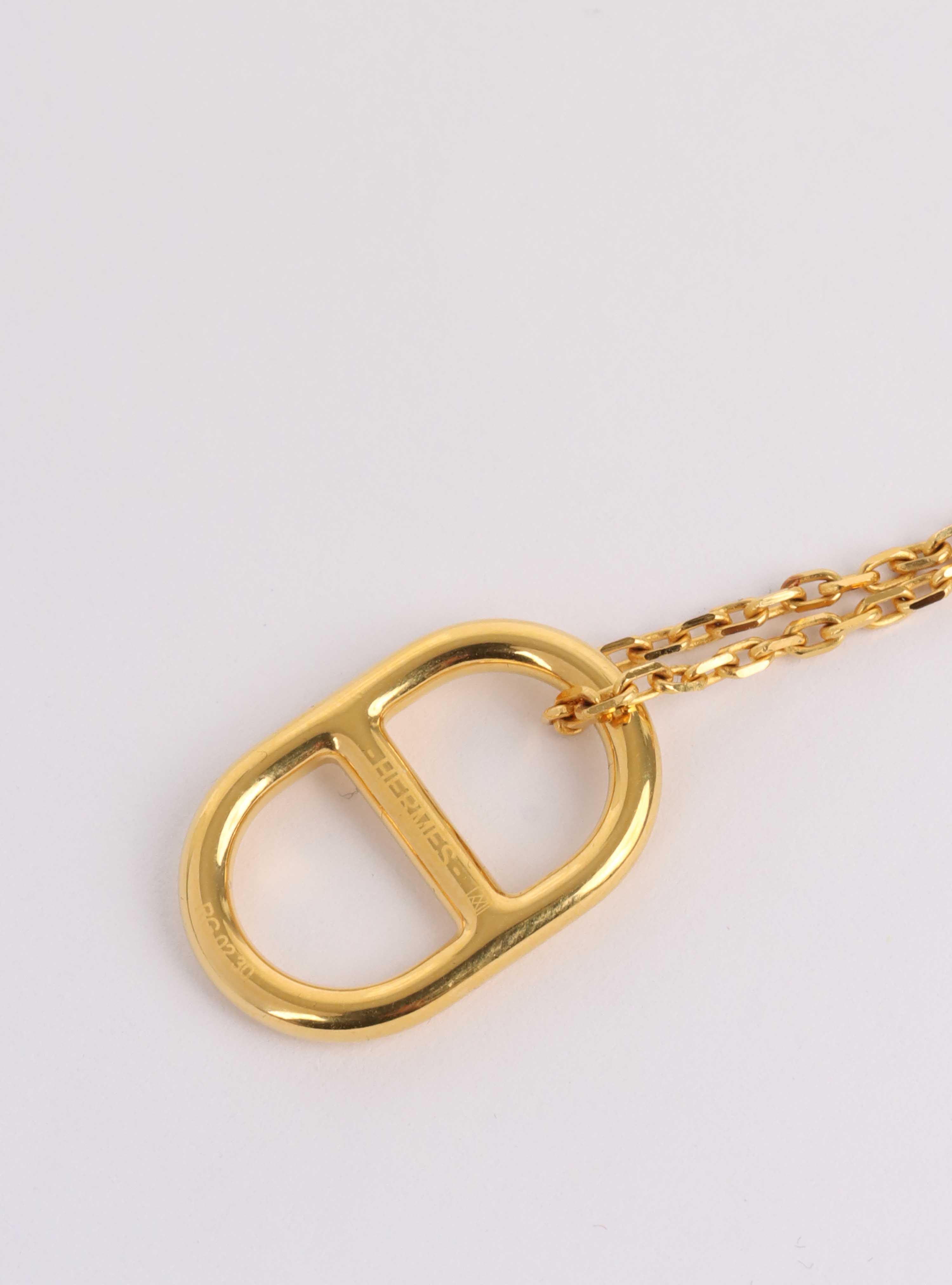 Hermes Gold and White OMaillon Pendant Necklace