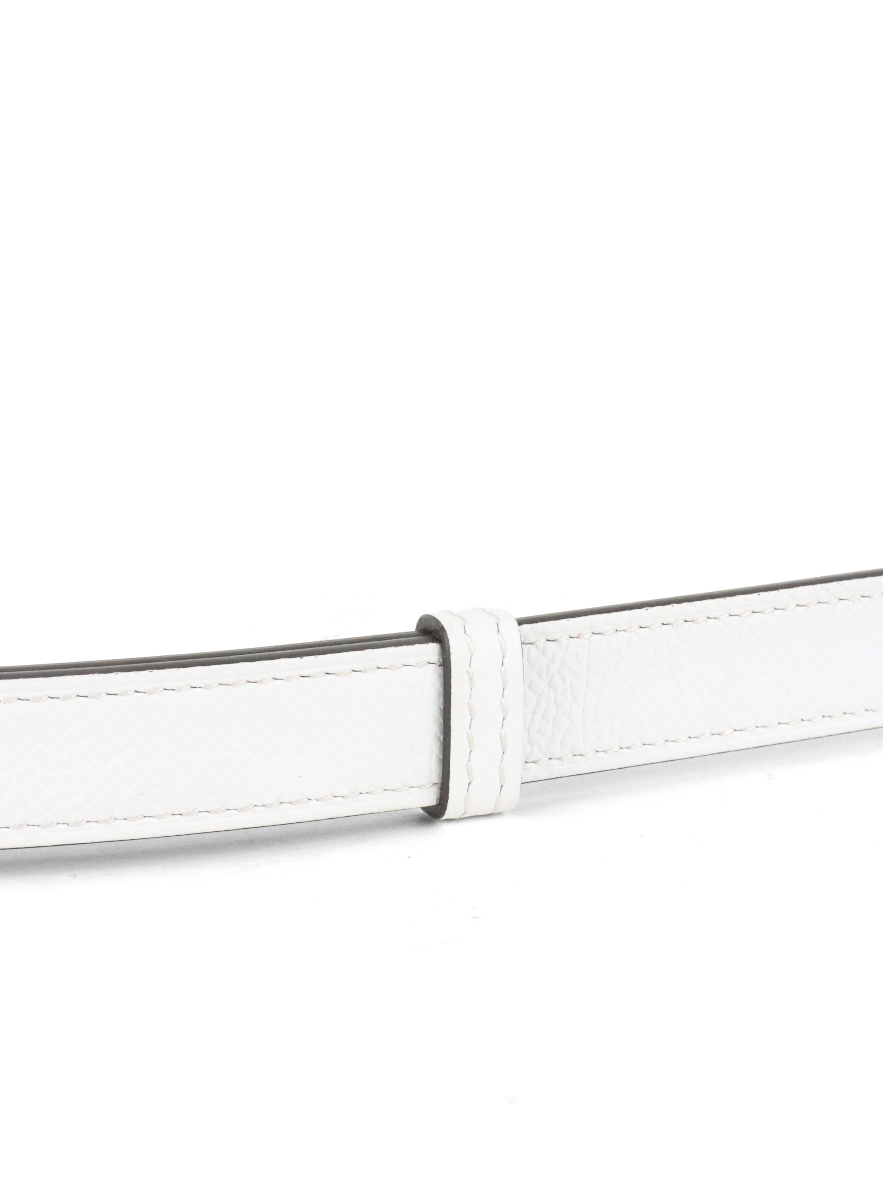 Hermes Kelly 18 Belt White SHW