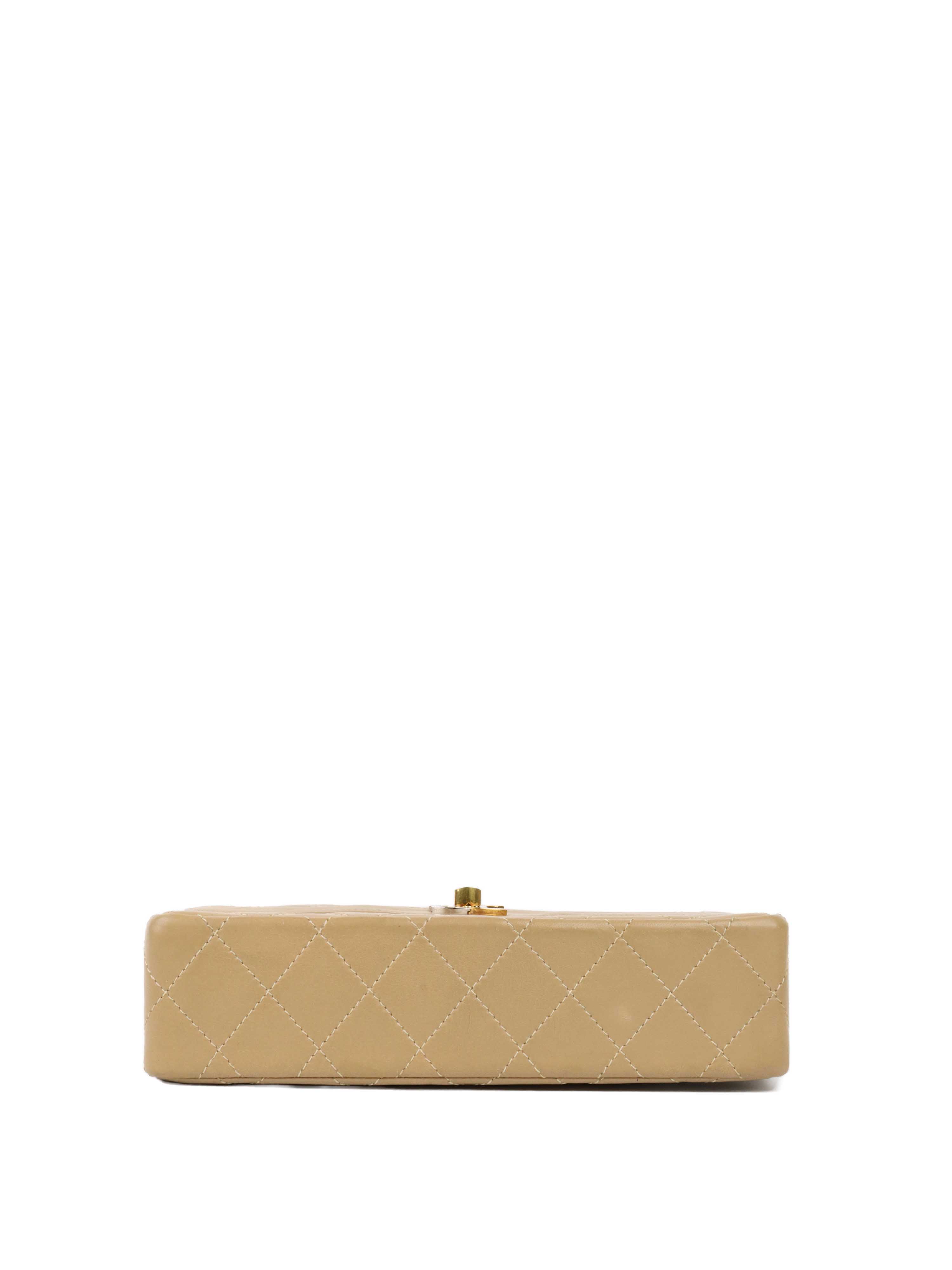 Chanel Vintage Two Toned Beige Flap Bag.