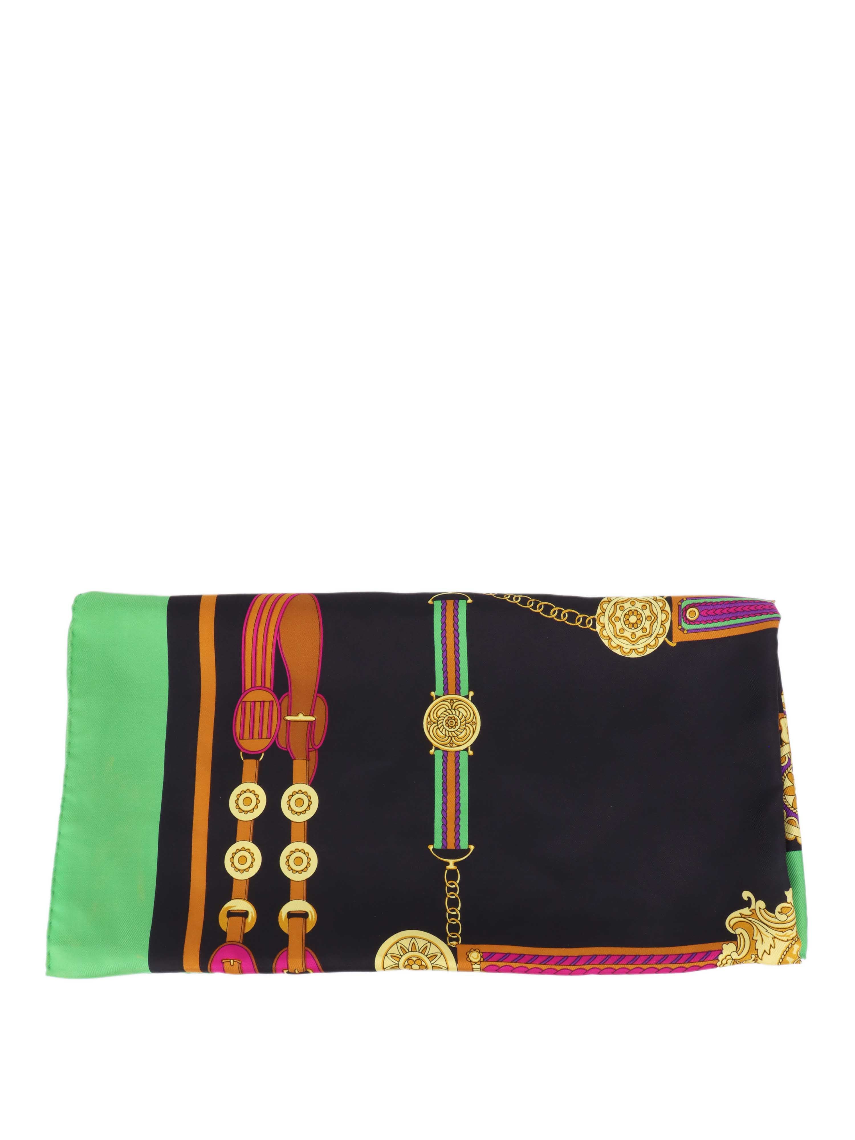 Celine Green  Belt Motif Silk Scarf.