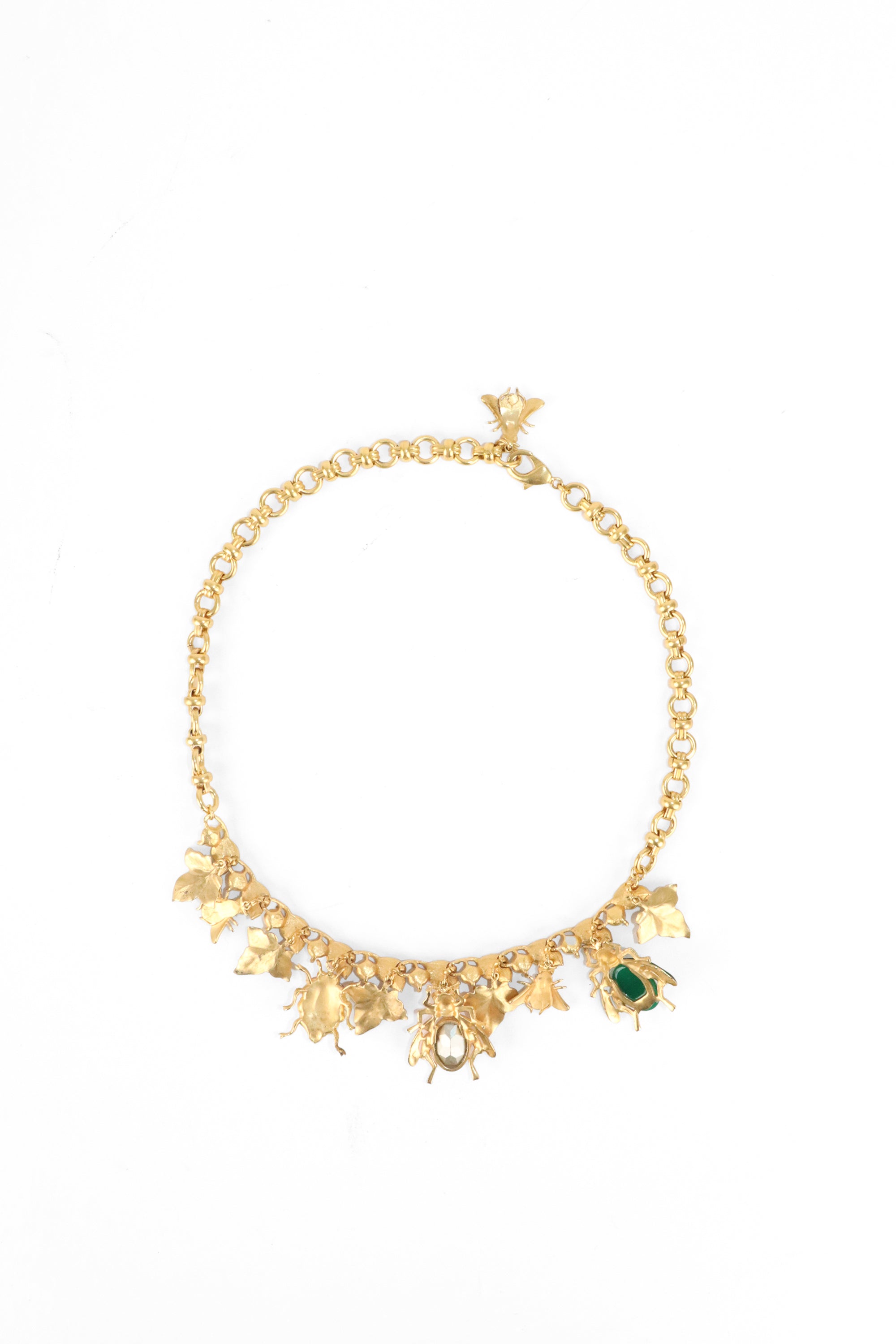 Dolce  Gabbana Brass Crystal Bug Charm Pendant