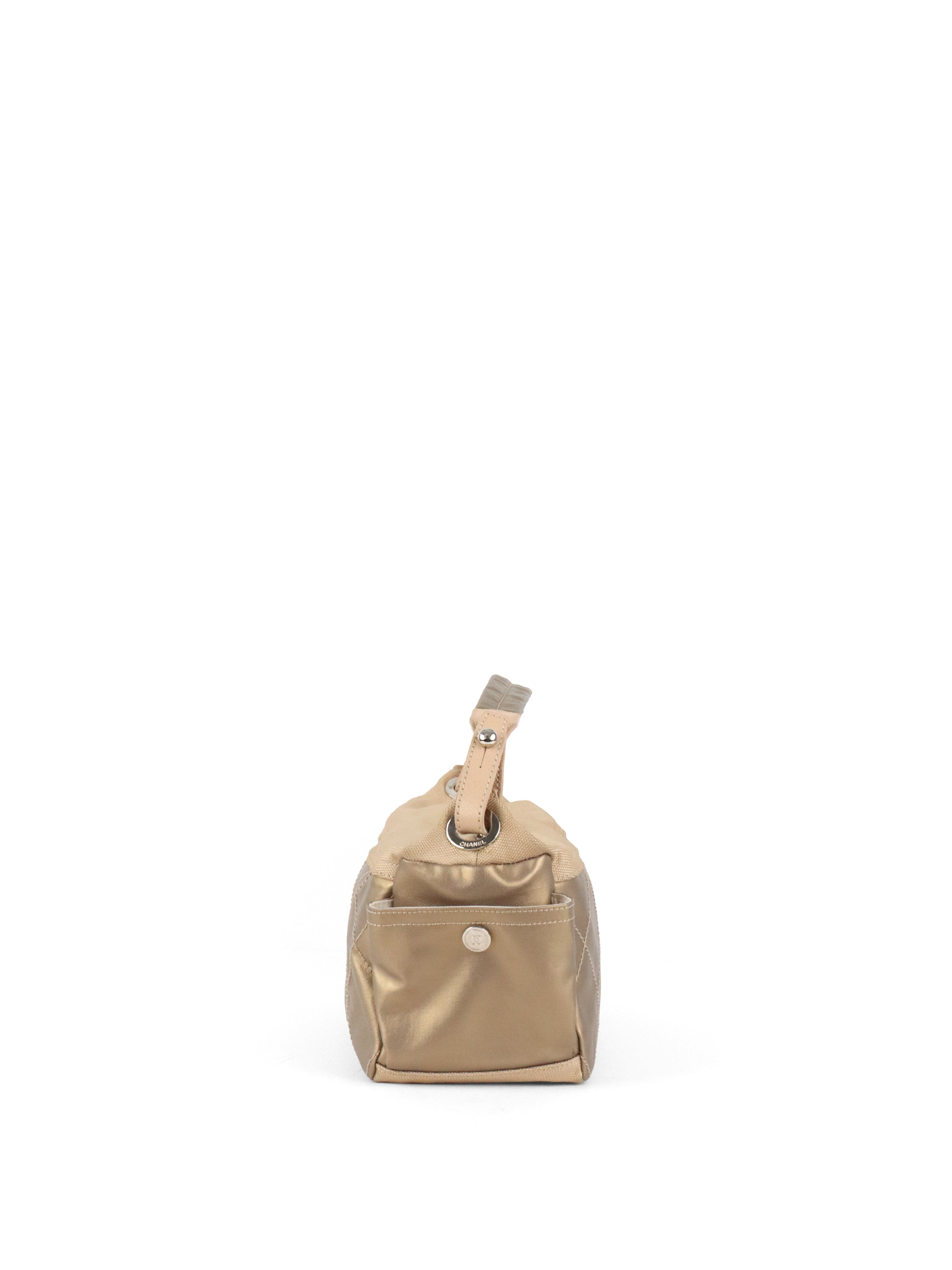 Chanel Champaign Paris Biarritz Quilted Coated Canvas Bag