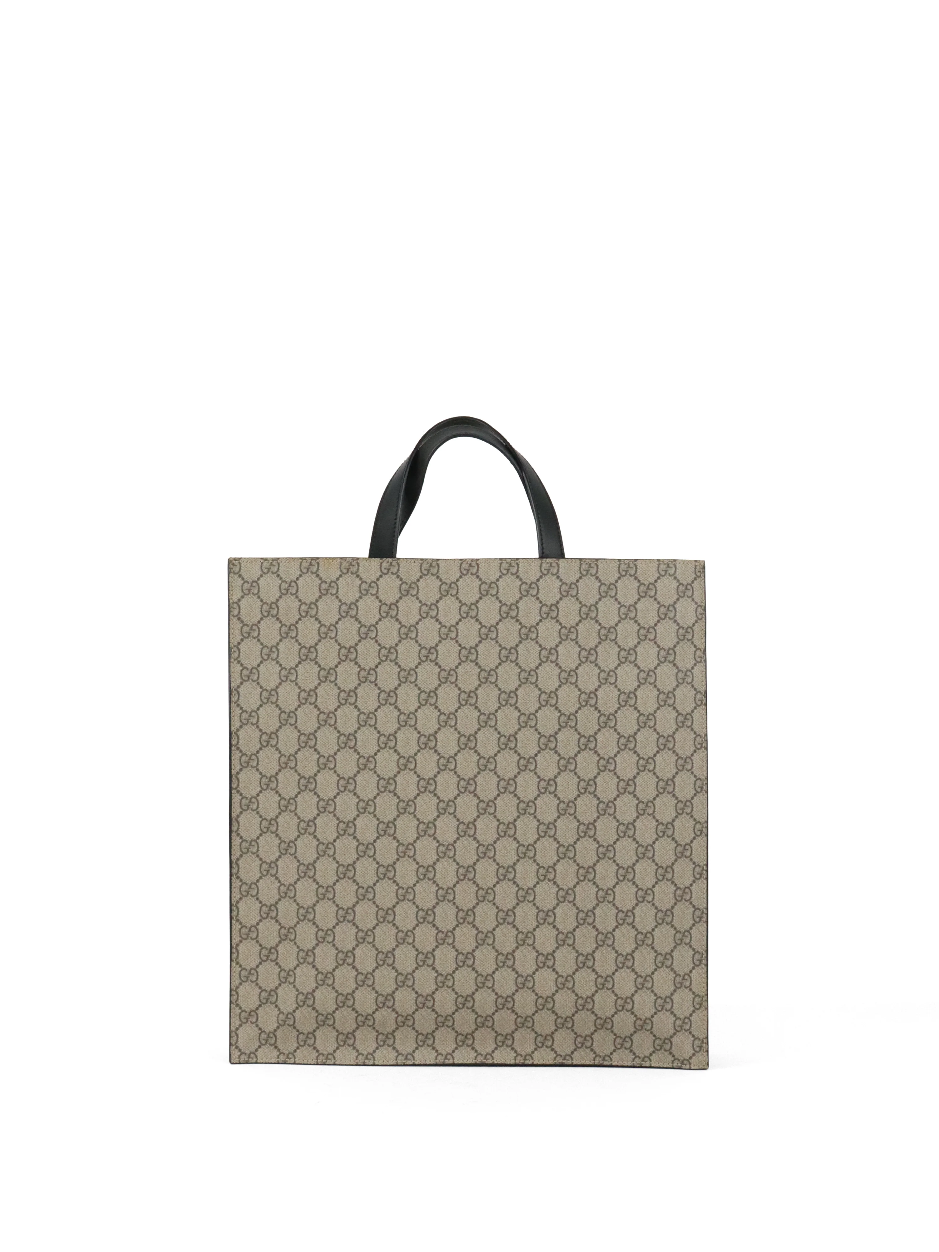 Gucci Ebony Soft GG Supreme Vertical Tote
