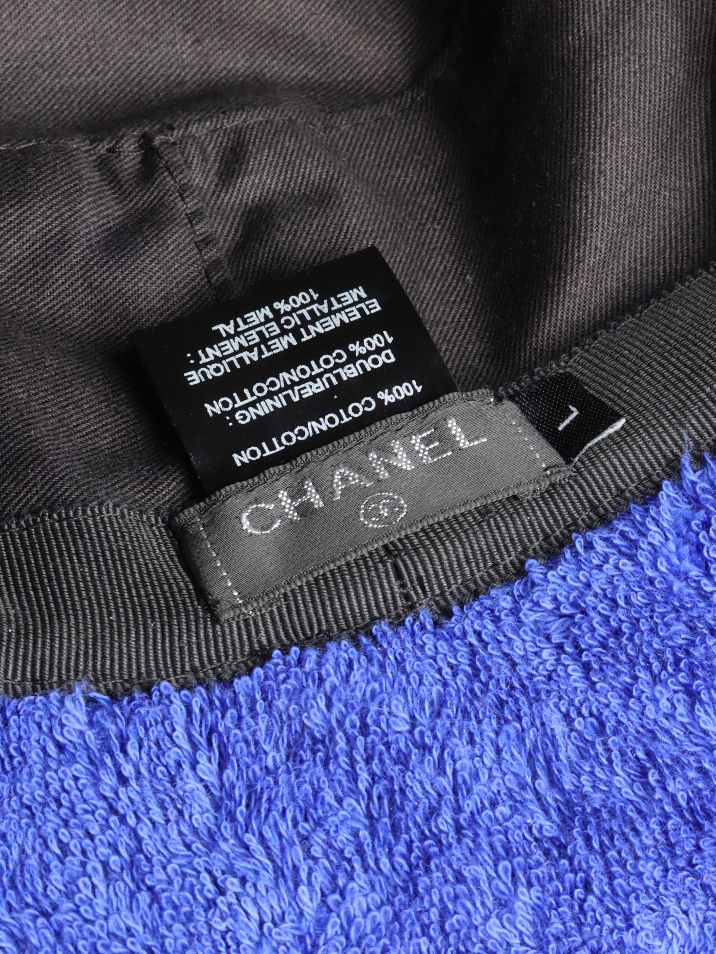 Chanel Blue Cotton Bucket Hat.