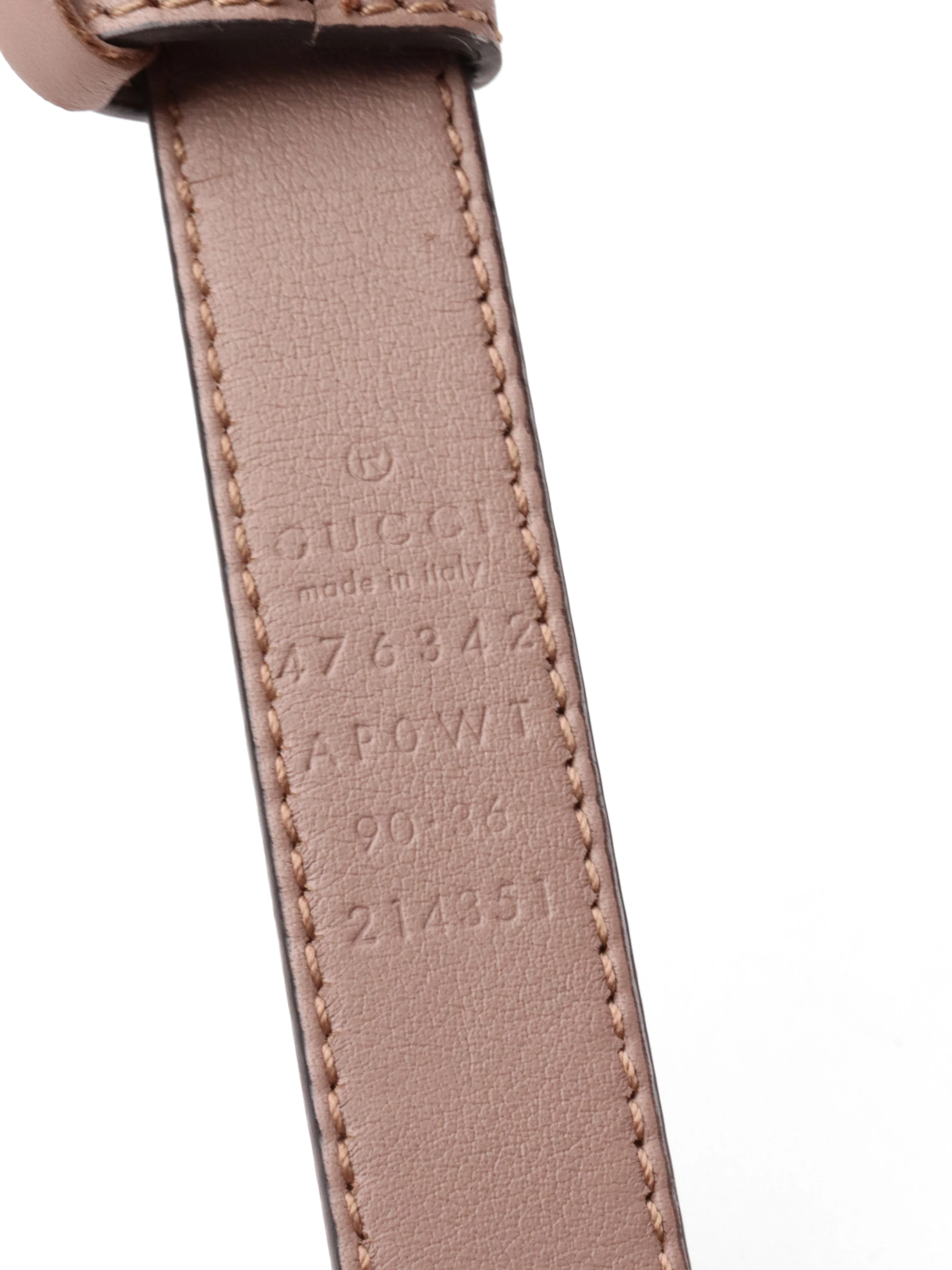 Gucci Beige Resin Pearl GG Marmont Thin Belt Size 90