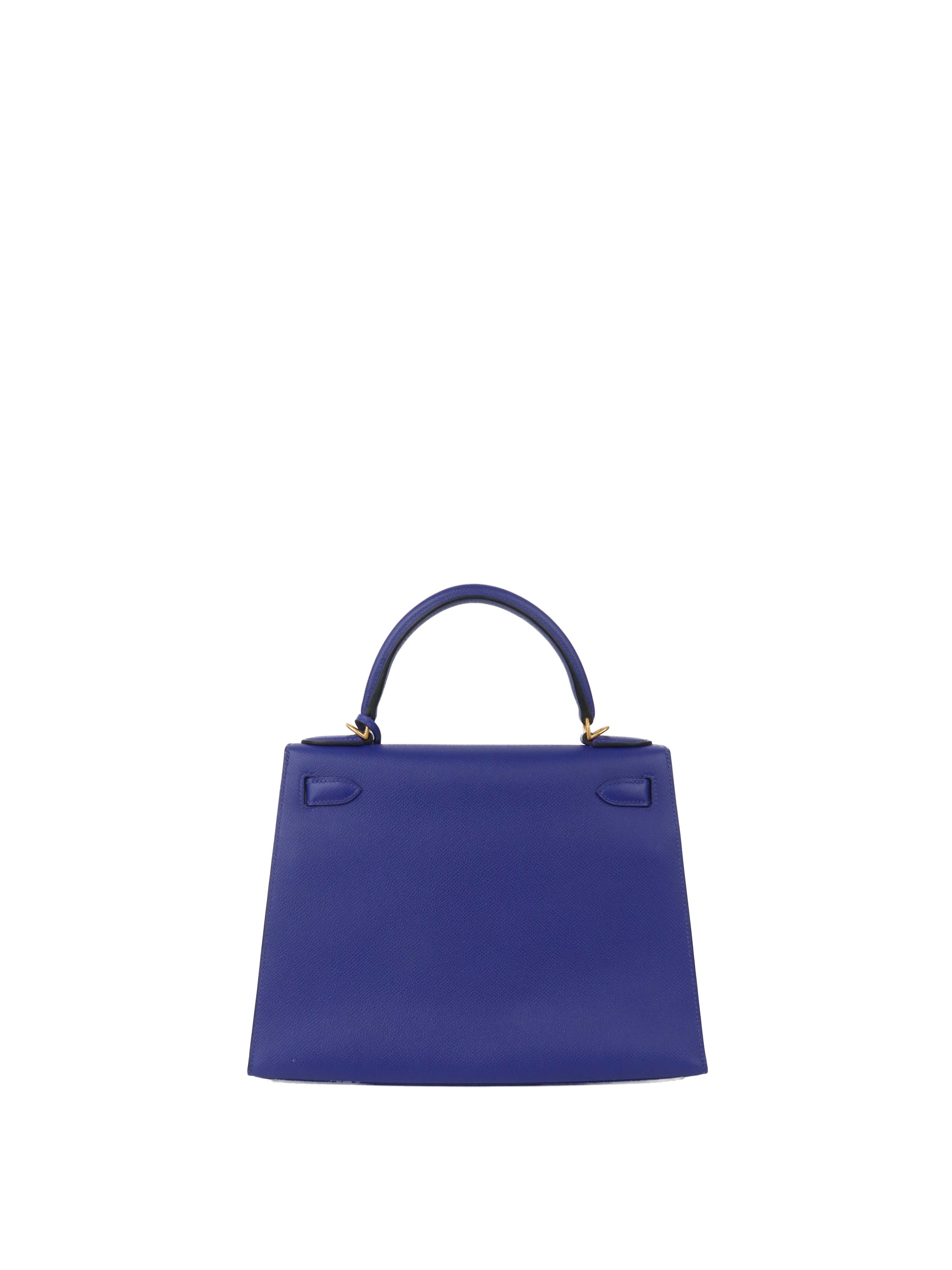 Hermes Kelly 28 Epsom in Blue Electric Stamp A GHW.