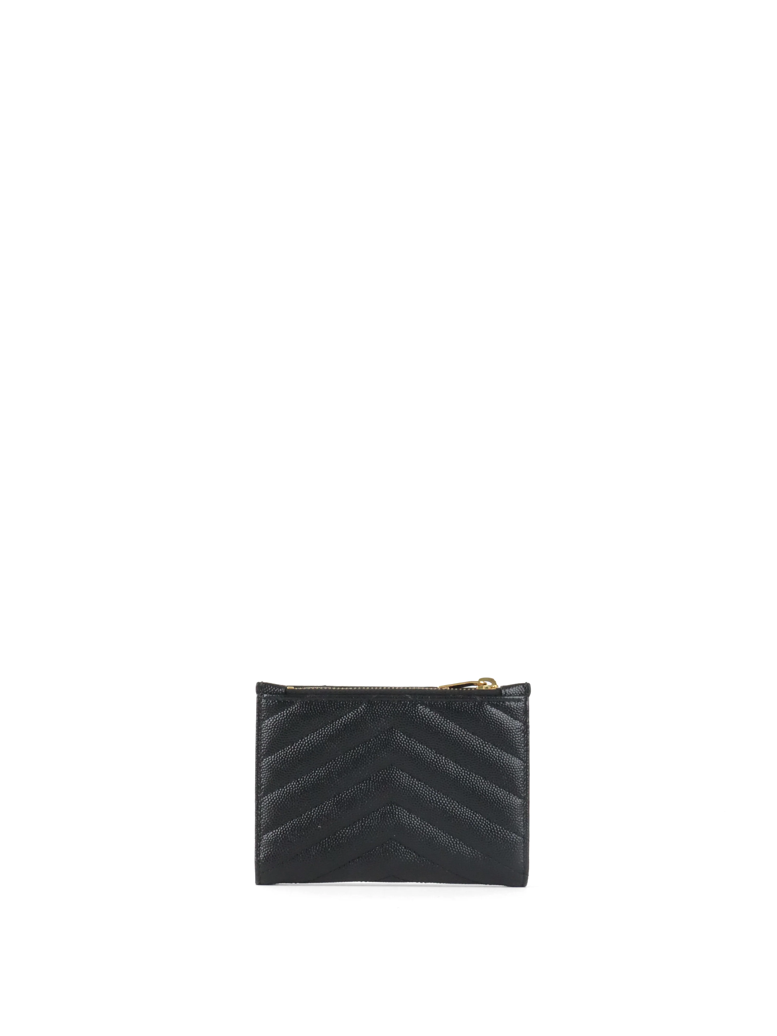 Saint Laurent Black Zipped Leather Wallet