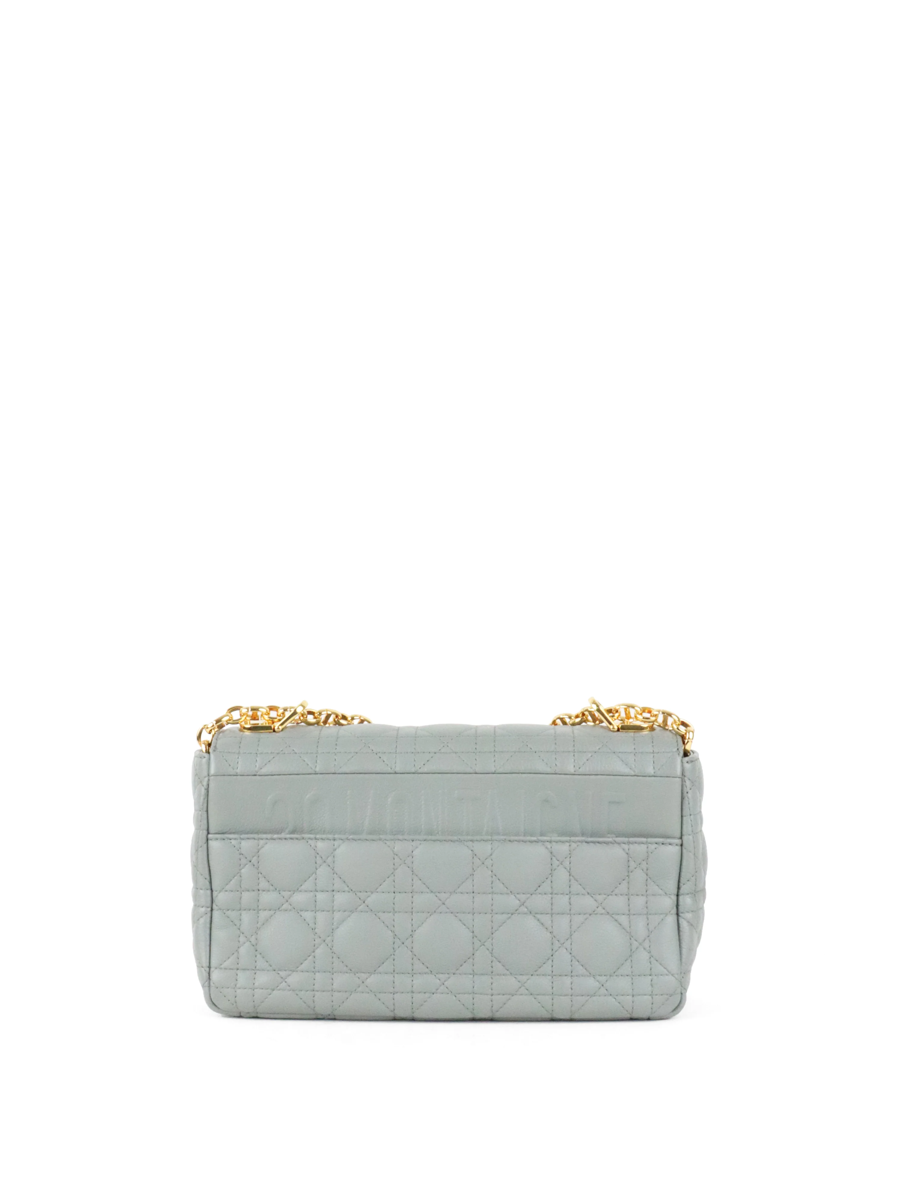 Dior Medium Stone Grey Cannage Caro Bag