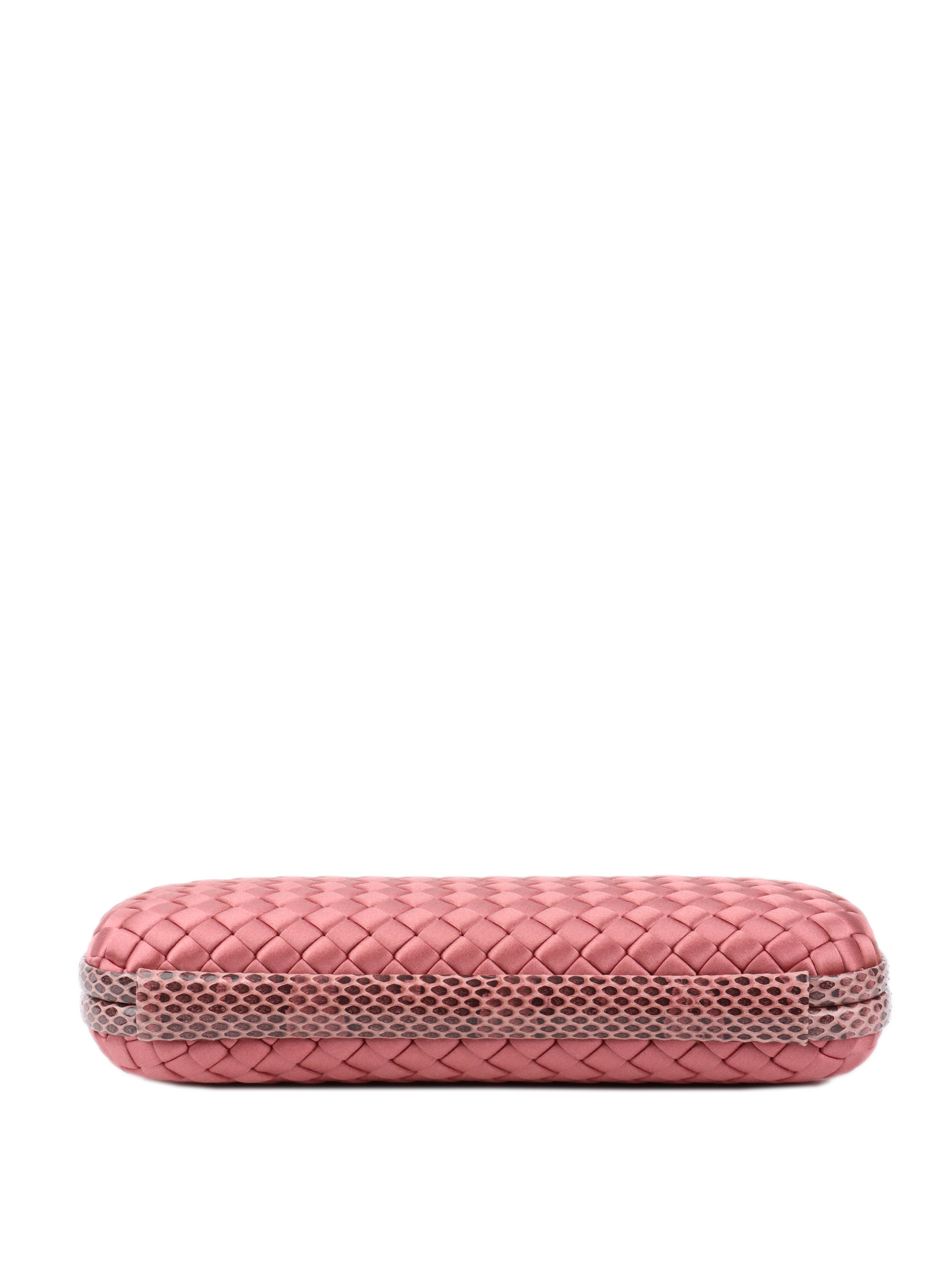 Bottega Veneta Pink Intrecciato Long Clutch.