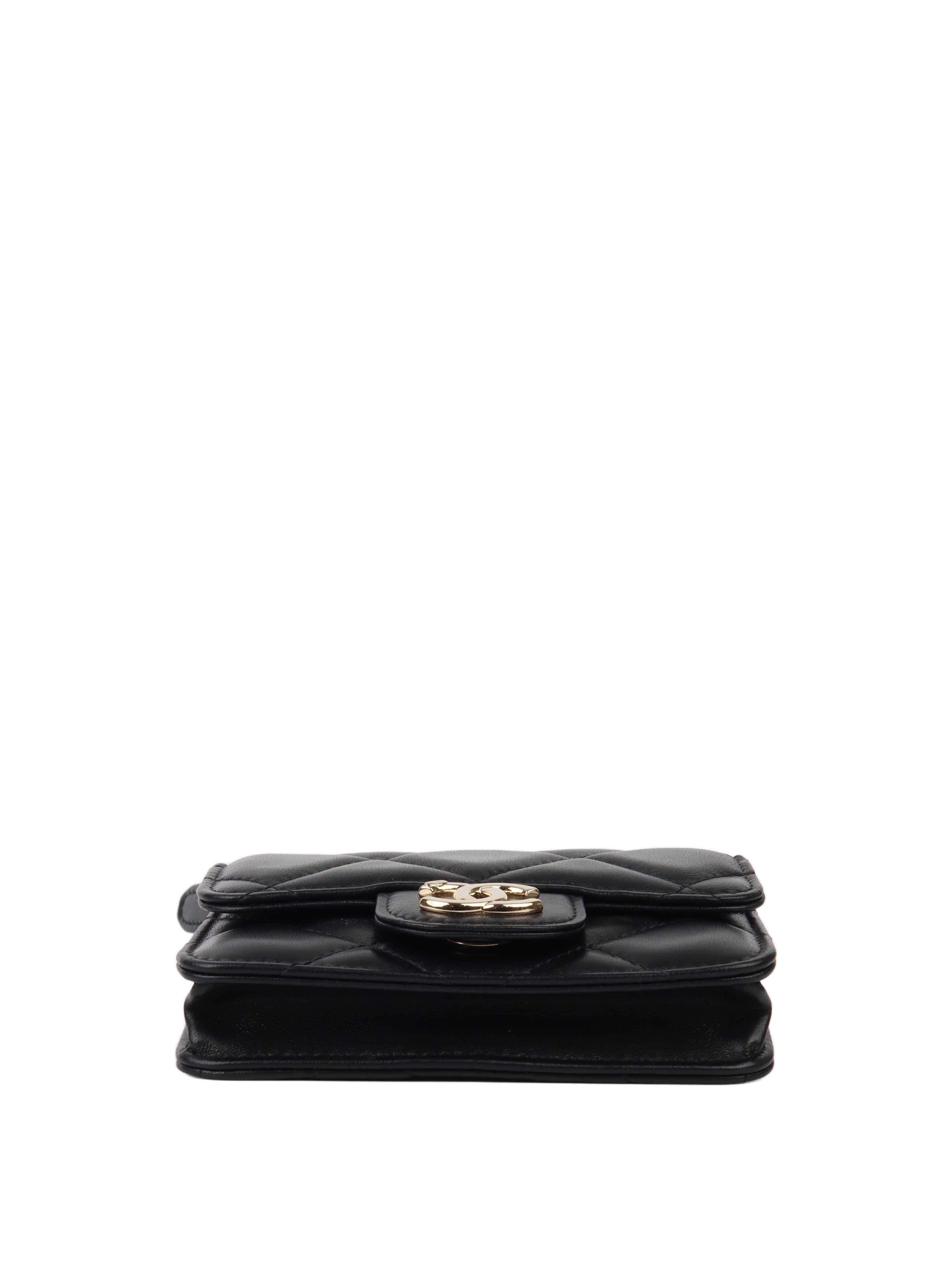 Chanel Black Lambskin Chain Belt Bag LGHW.