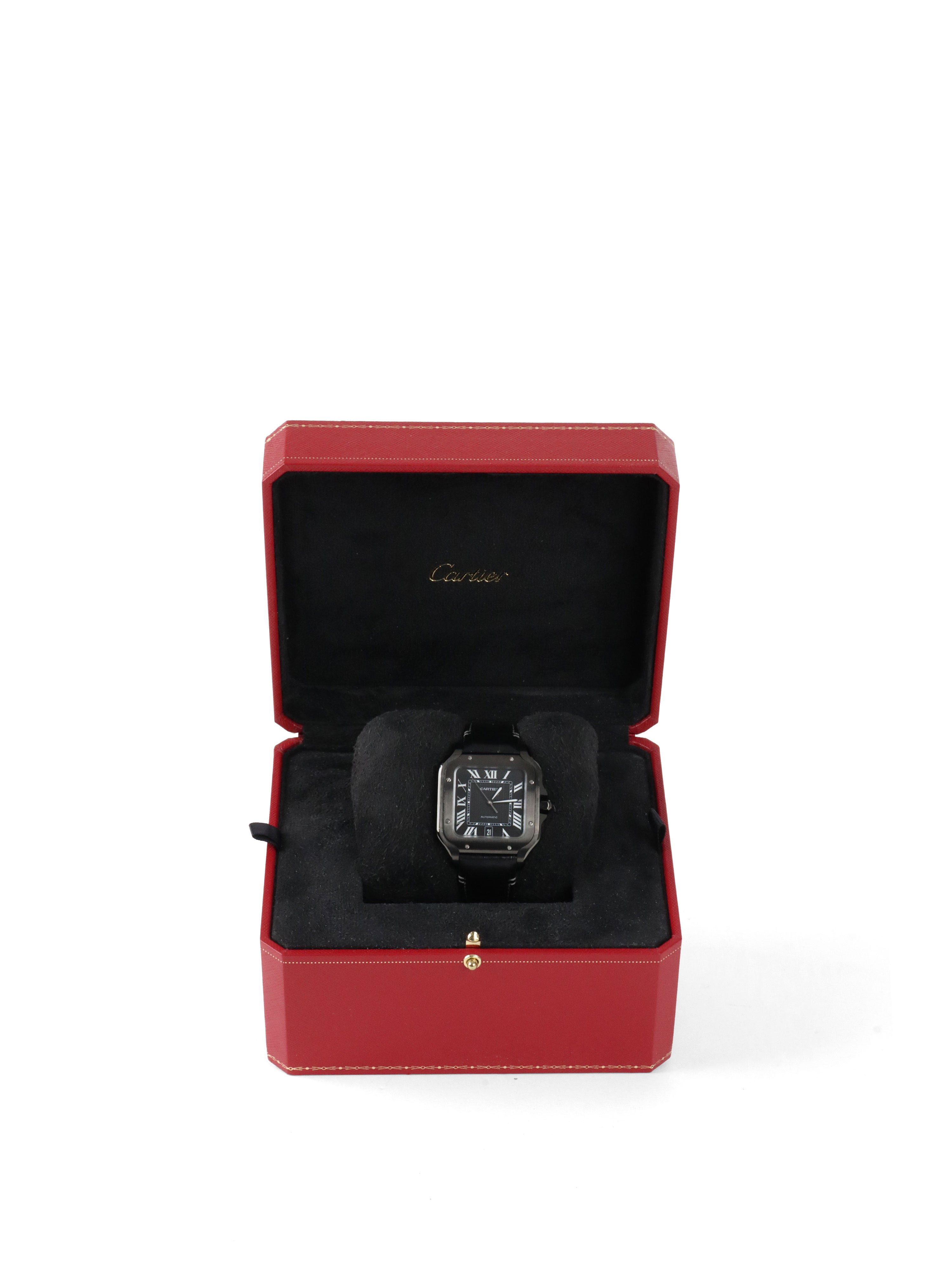 Cartier Black Santos-Dumont watch