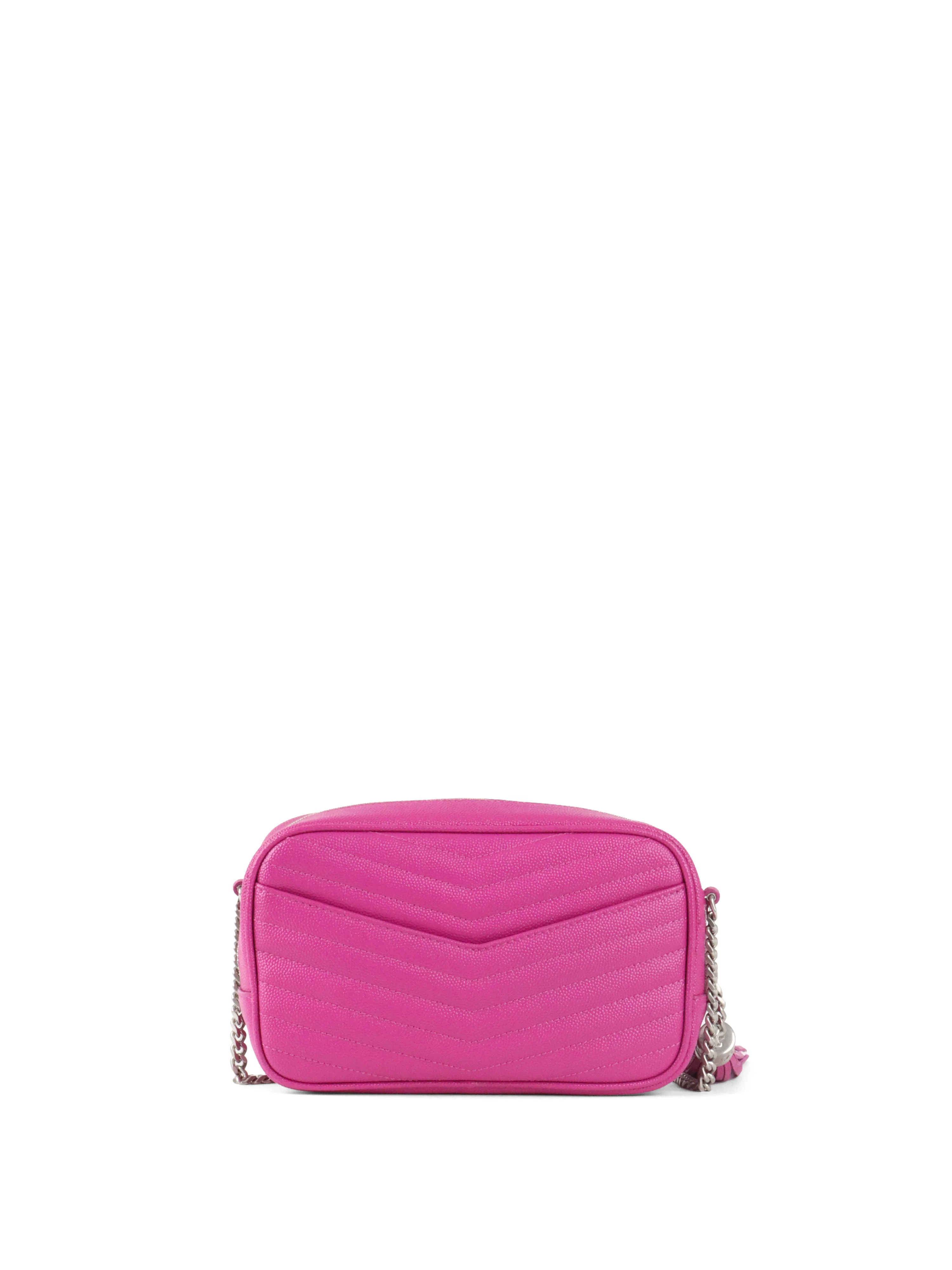 Saint Laurent Bright Pink Lou Mini Camera Bag