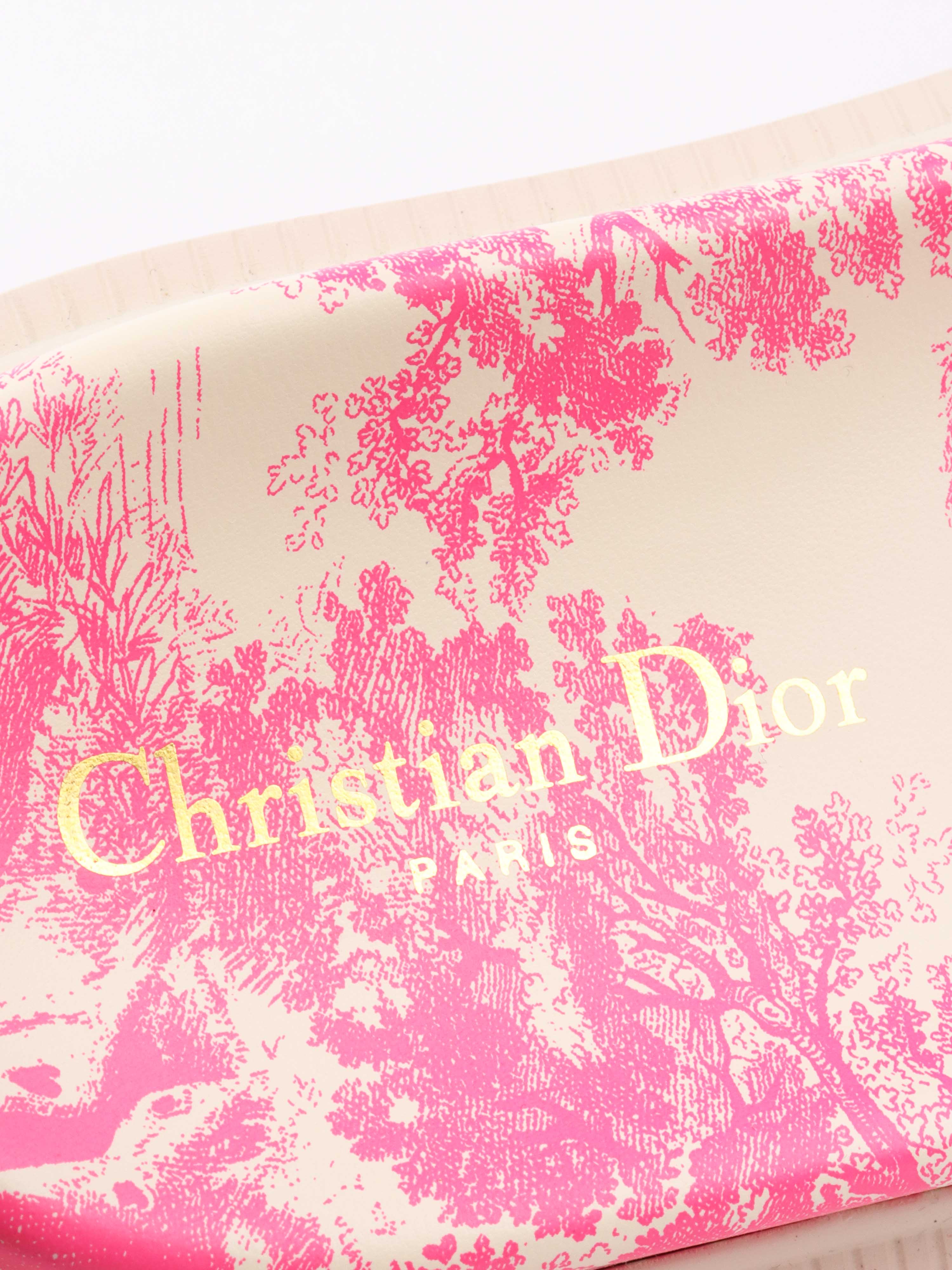 Dior Dway Rubber Slides in White 
Fluro Pink.