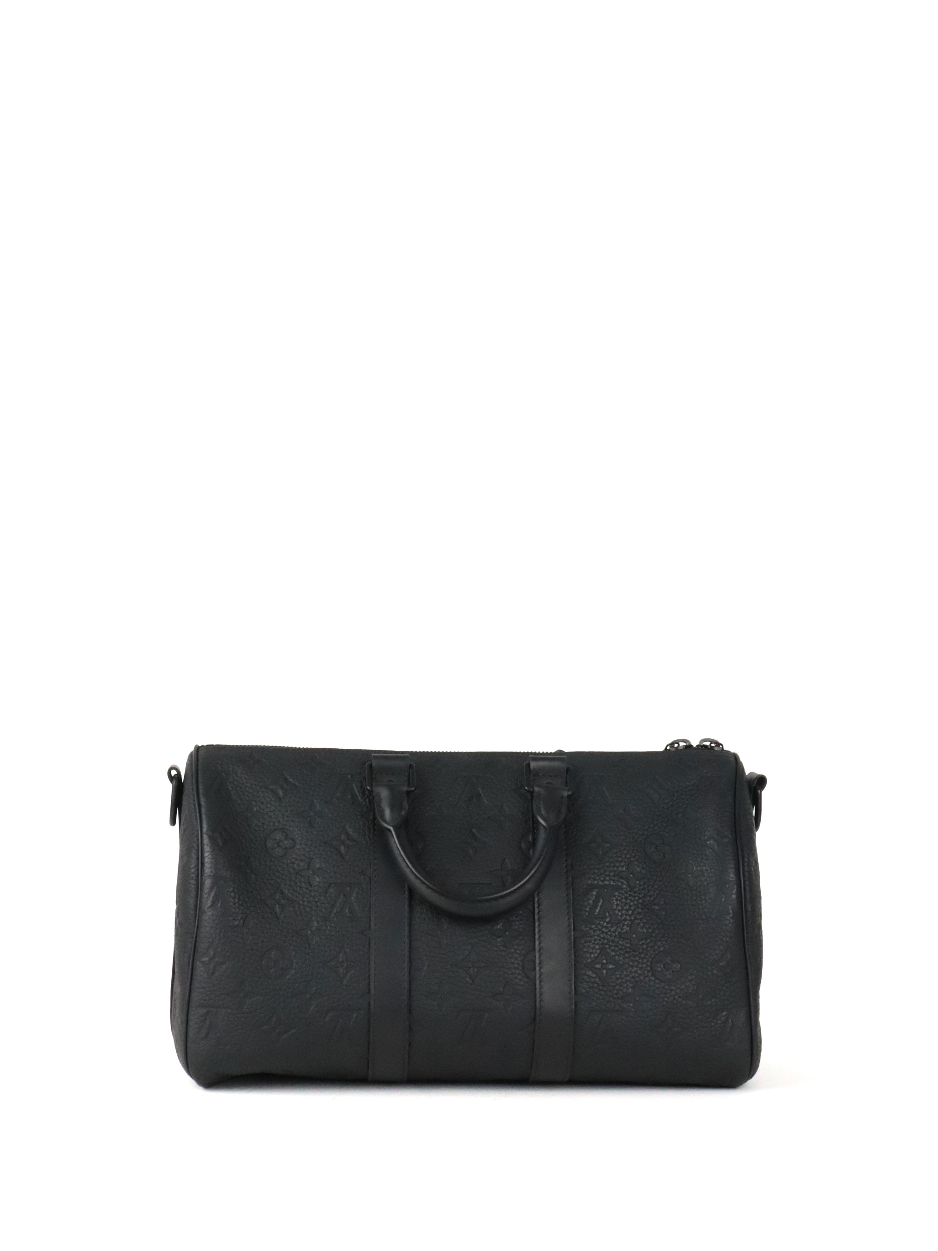 Louis Vuitton Black Monogram Taurillon Keepall Bandoulière 35