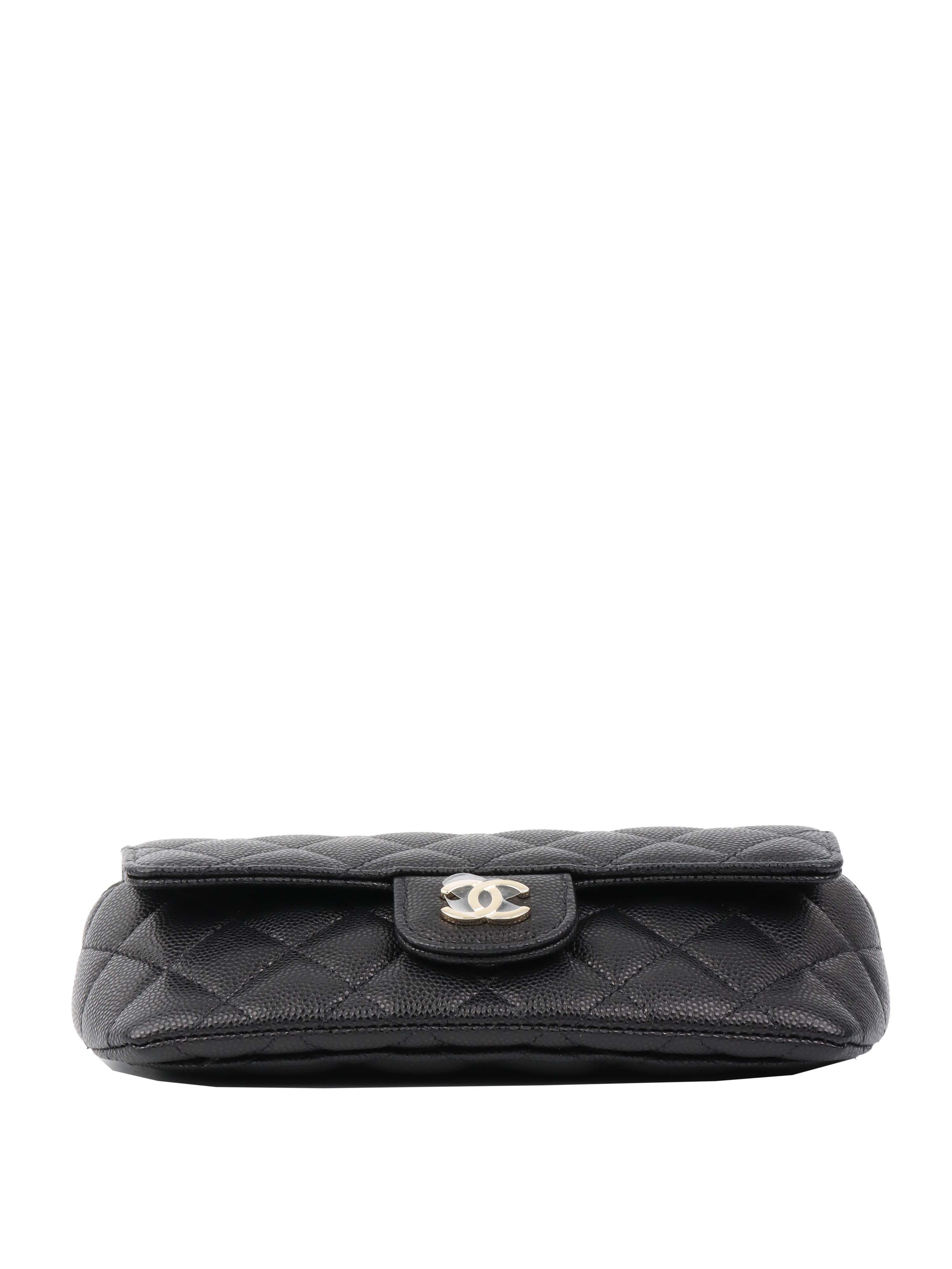 Chanel Black Caviar Glasses Case Chain Bag.