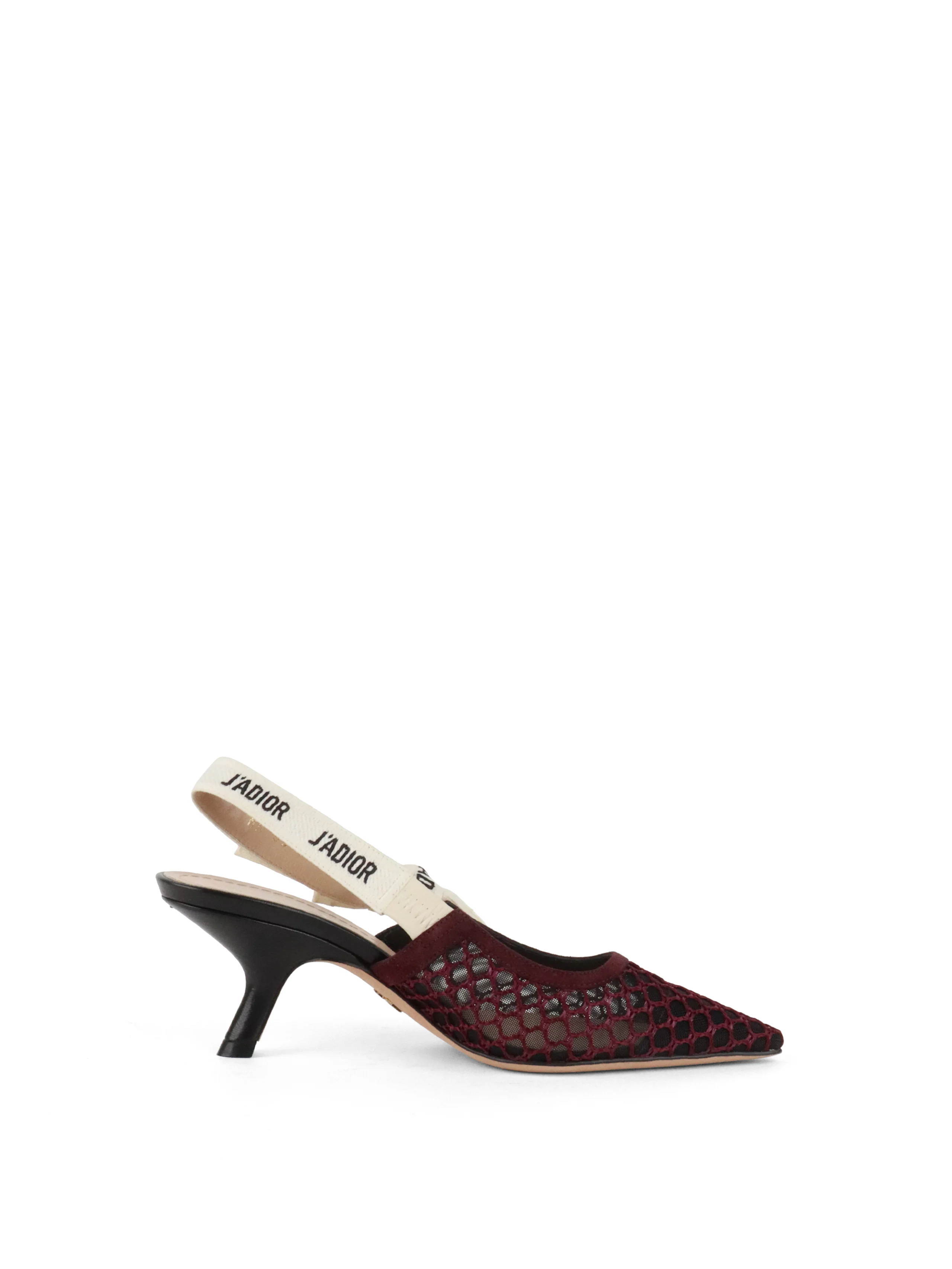 Dior Burgundy Mesh JAdior Slingback Sandal