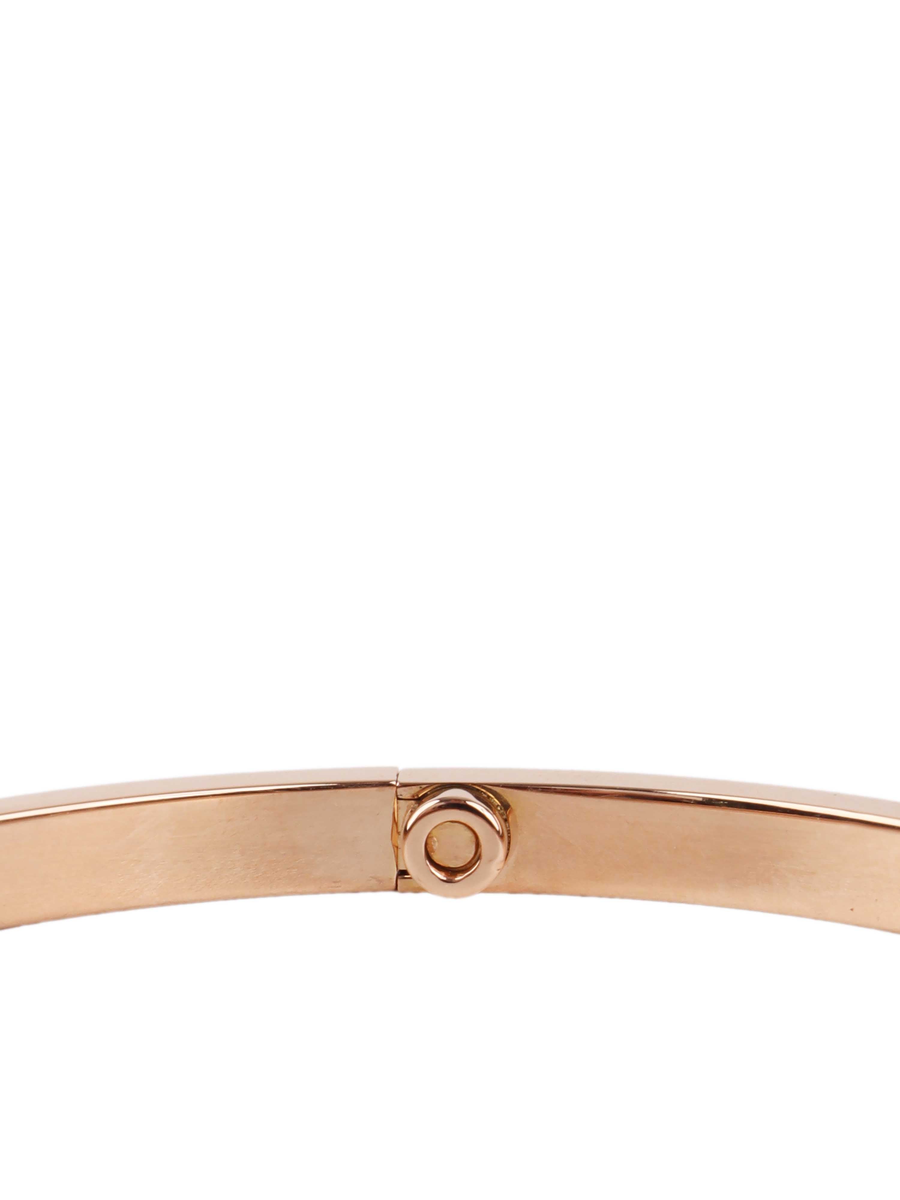 Cartier Small Model Rose Gold Love Bracelet.