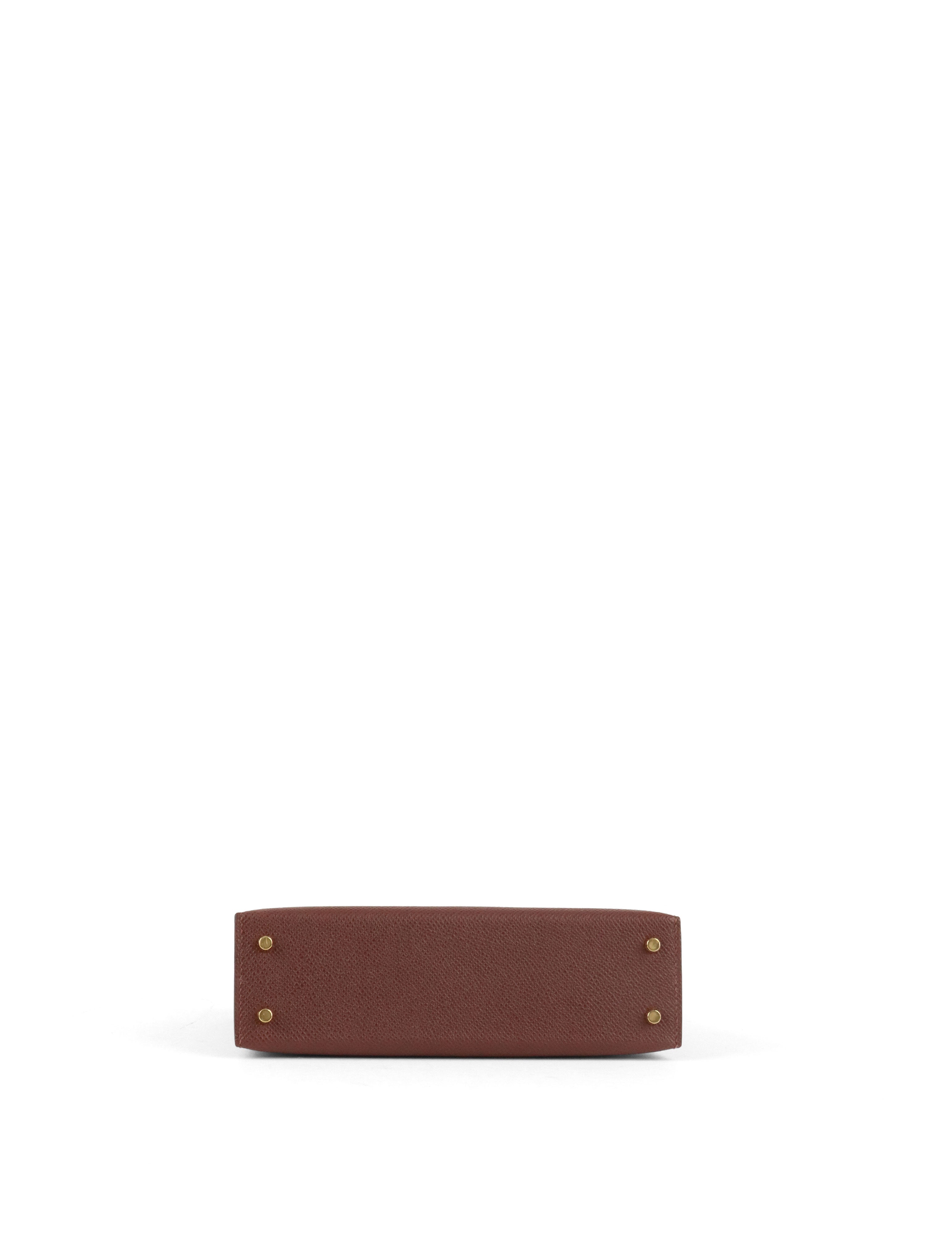 Hermes Mini Kelly Tricolour Terre/Ebene/Craie Stamp K