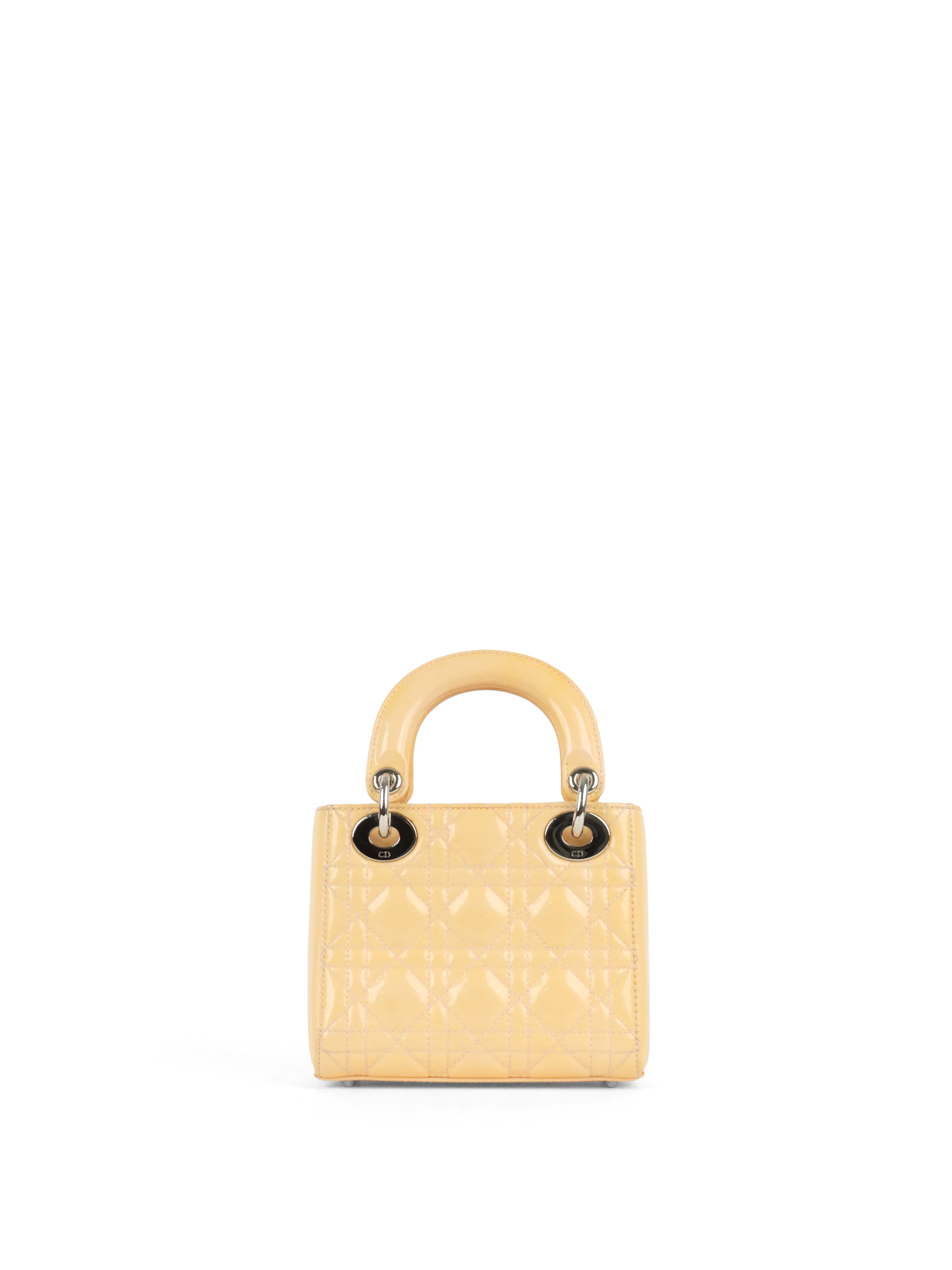Dior Patent Beige Mini Lady Dior Bag SHW
