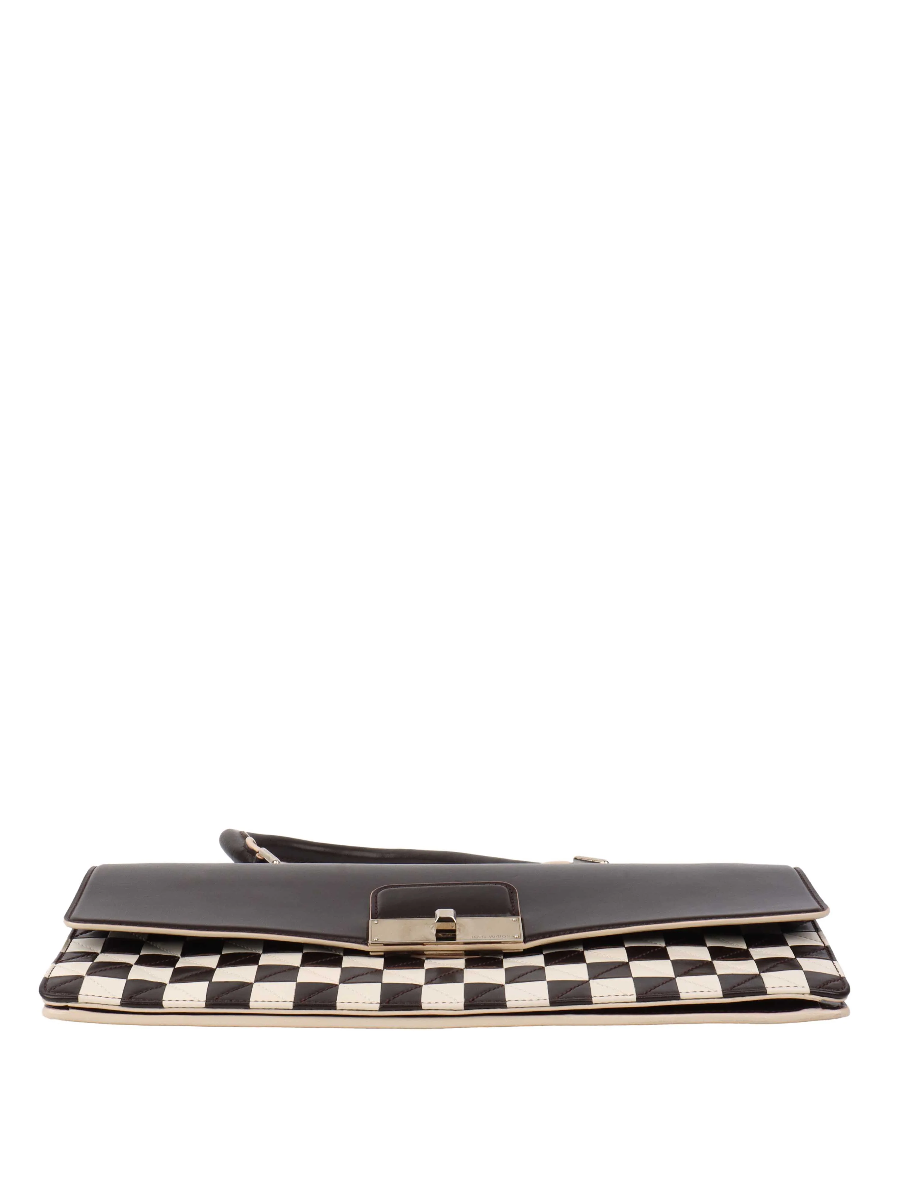 Louis Vuitton Black  White Chess Board Clutch.