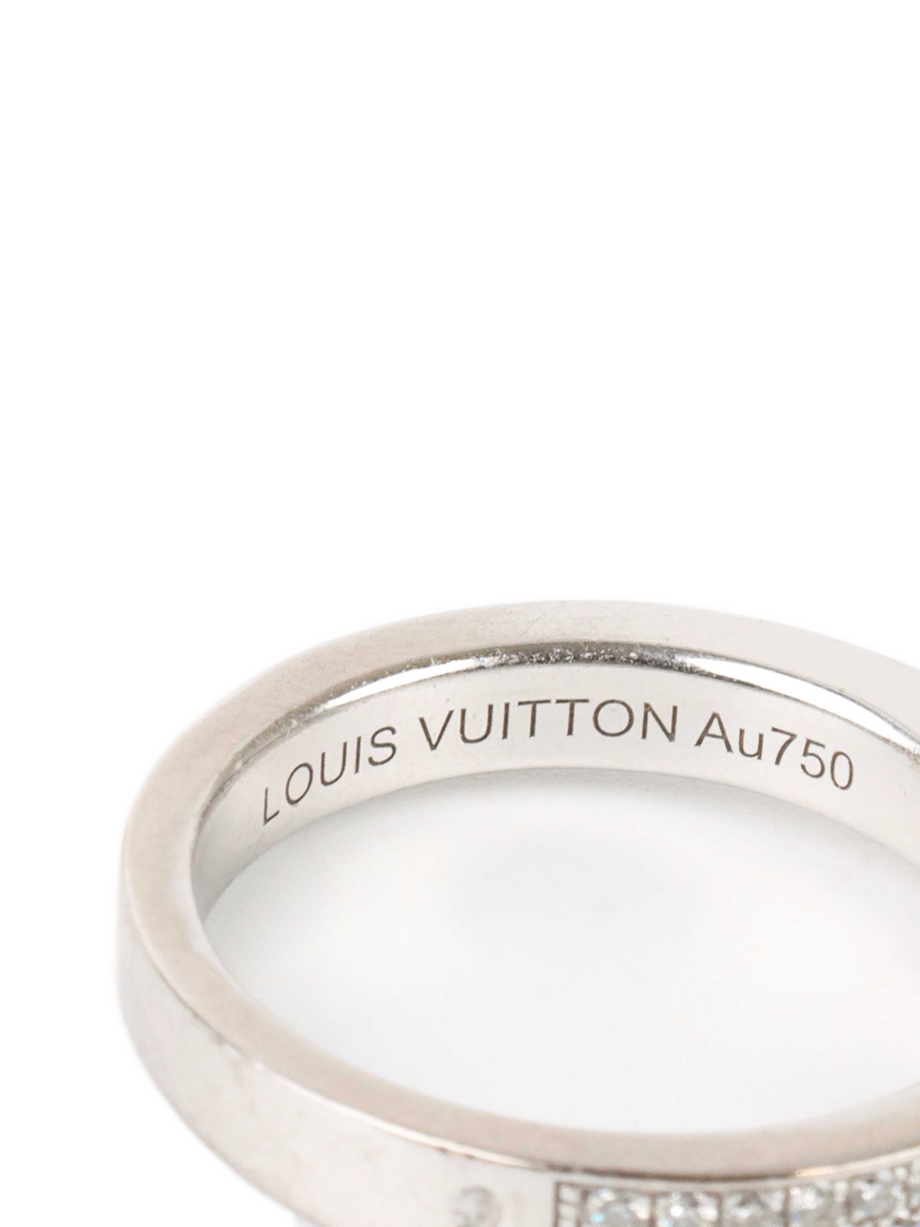 Louis Vuitton Lock-it Diamond Ring Size 57.